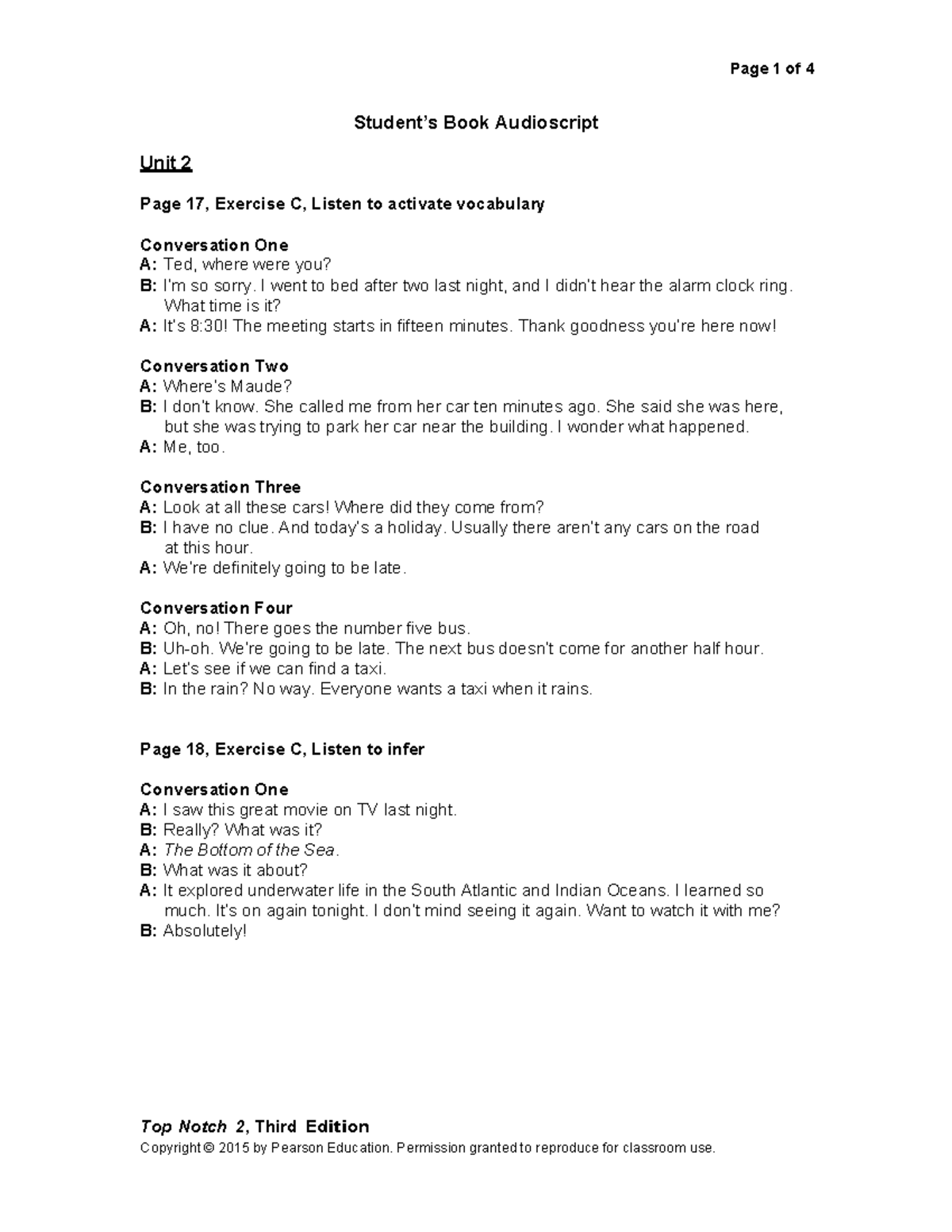 UNIT 02 Audioscript - ñlakdskf - Top Notch 2, Third Edition Student’s ...