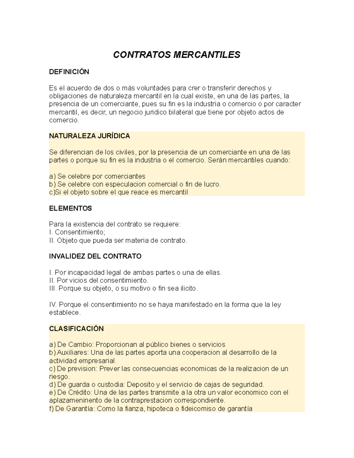 Contratos Mercantiles (Primera Parte) - CONTRATOS MERCANTILES DEFINICI伃 ...