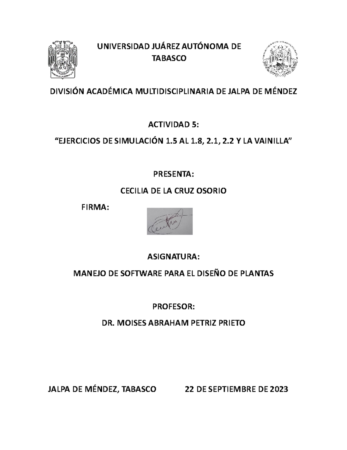 EJER1.5- Manejo - para principiantes en aspen plus - UNIVERSIDAD JUÁREZ ...