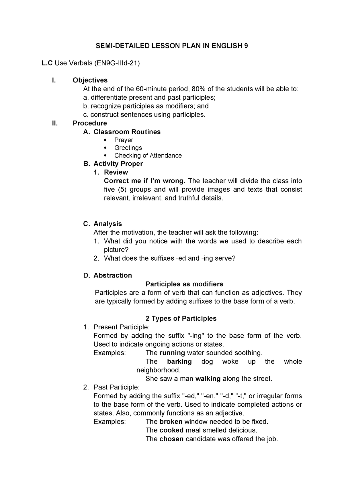 Grade 9 Relevance and Truthfulness Lesson Plan - SEMI-DETAILED LESSON ...