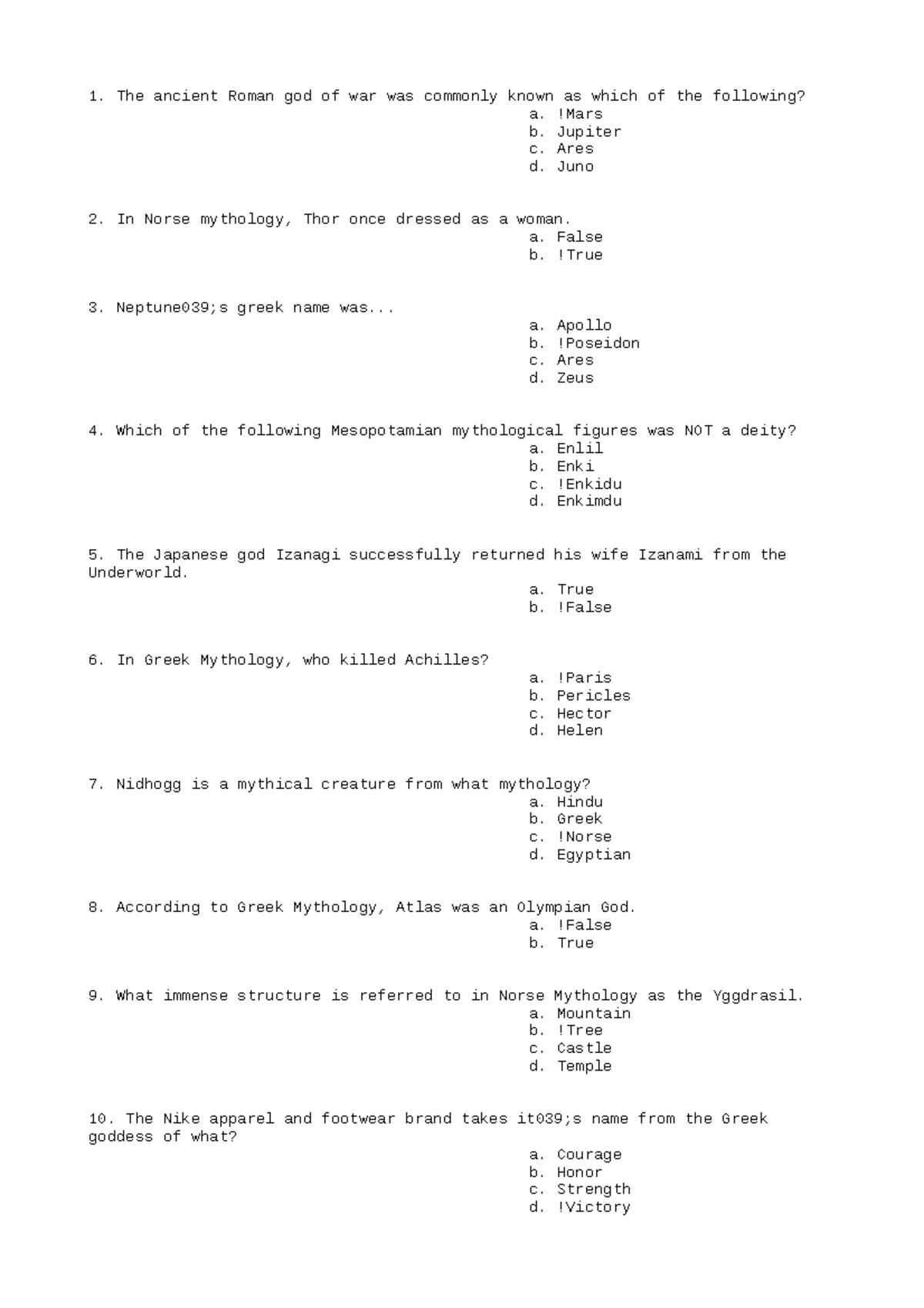 CHemistry-Answer-5 - Answers to the test bank - The ancient Roman god ...