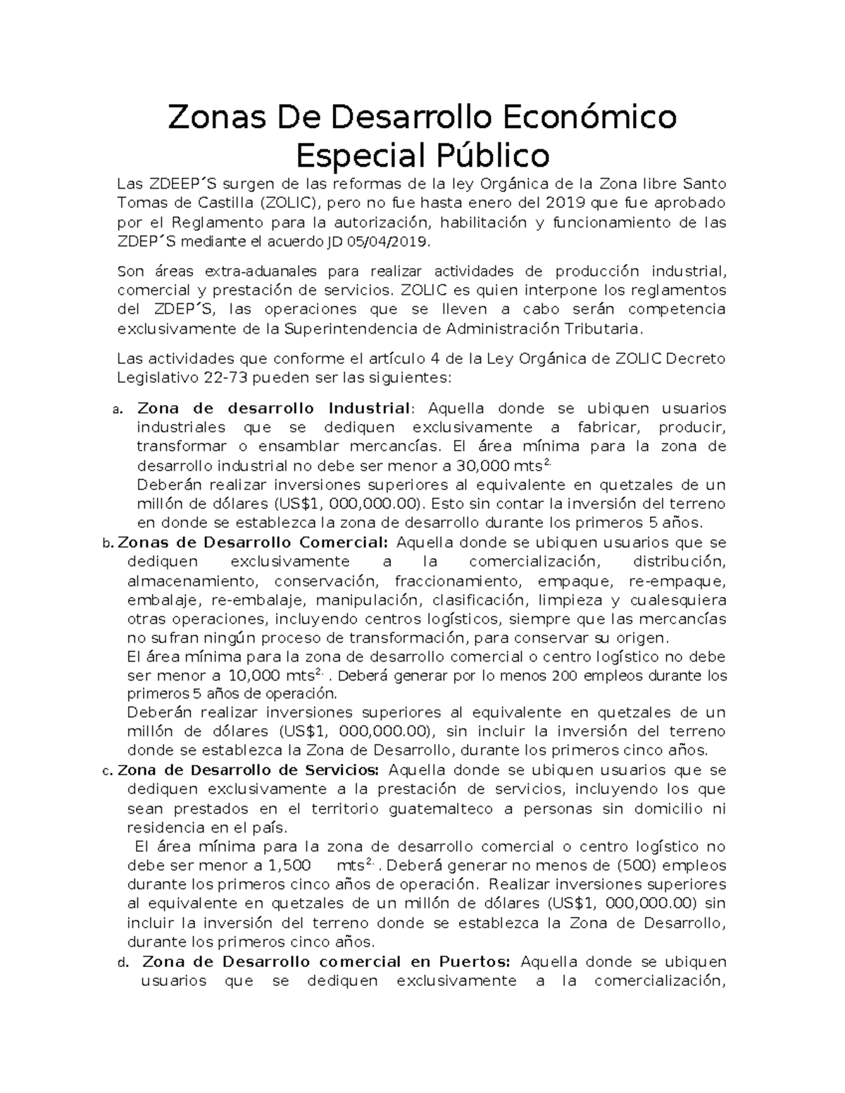 Zonas De Desarrollo Económico Especial Público - Zonas De Desarrollo ...