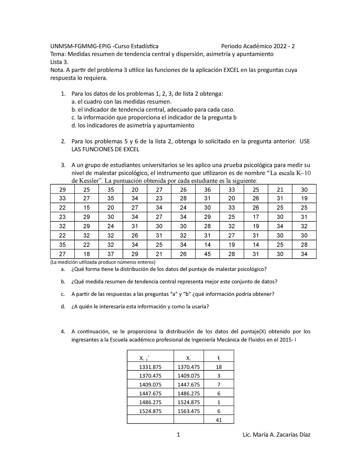 Lista 3 EPIG 222 - Ejercicios - UNMSM-FGMMG-EPIG -Curso Estadística ...