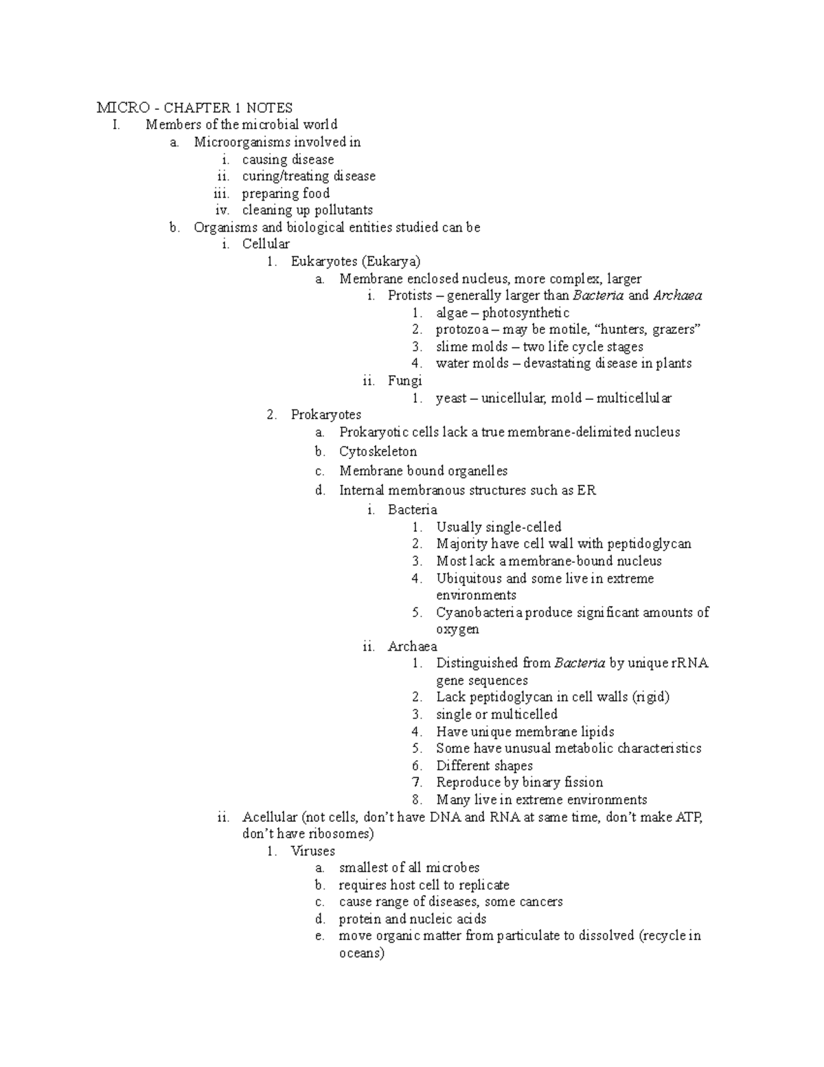 notes from lecture 1 - MICRO - CHAPTER 1 NOTES I. Members of the ...