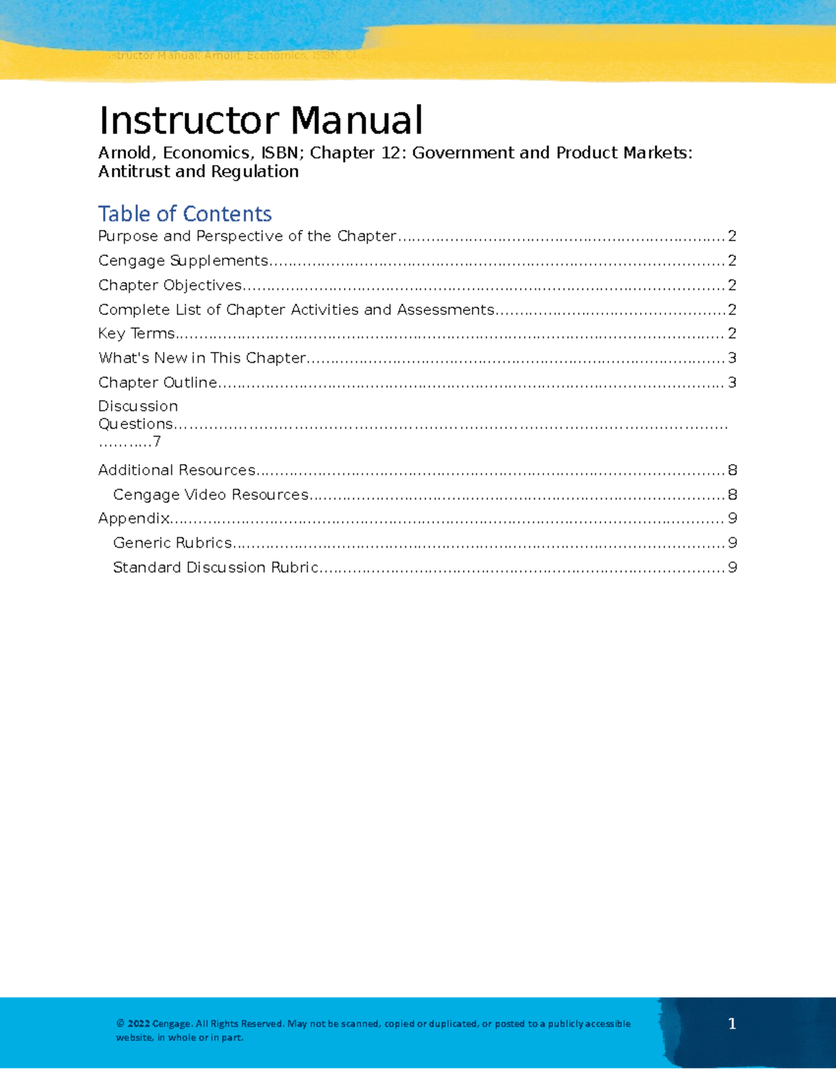 Chapter 12 IM Micro - Econ notes. - Instructor Manual Arnold, Economics ...