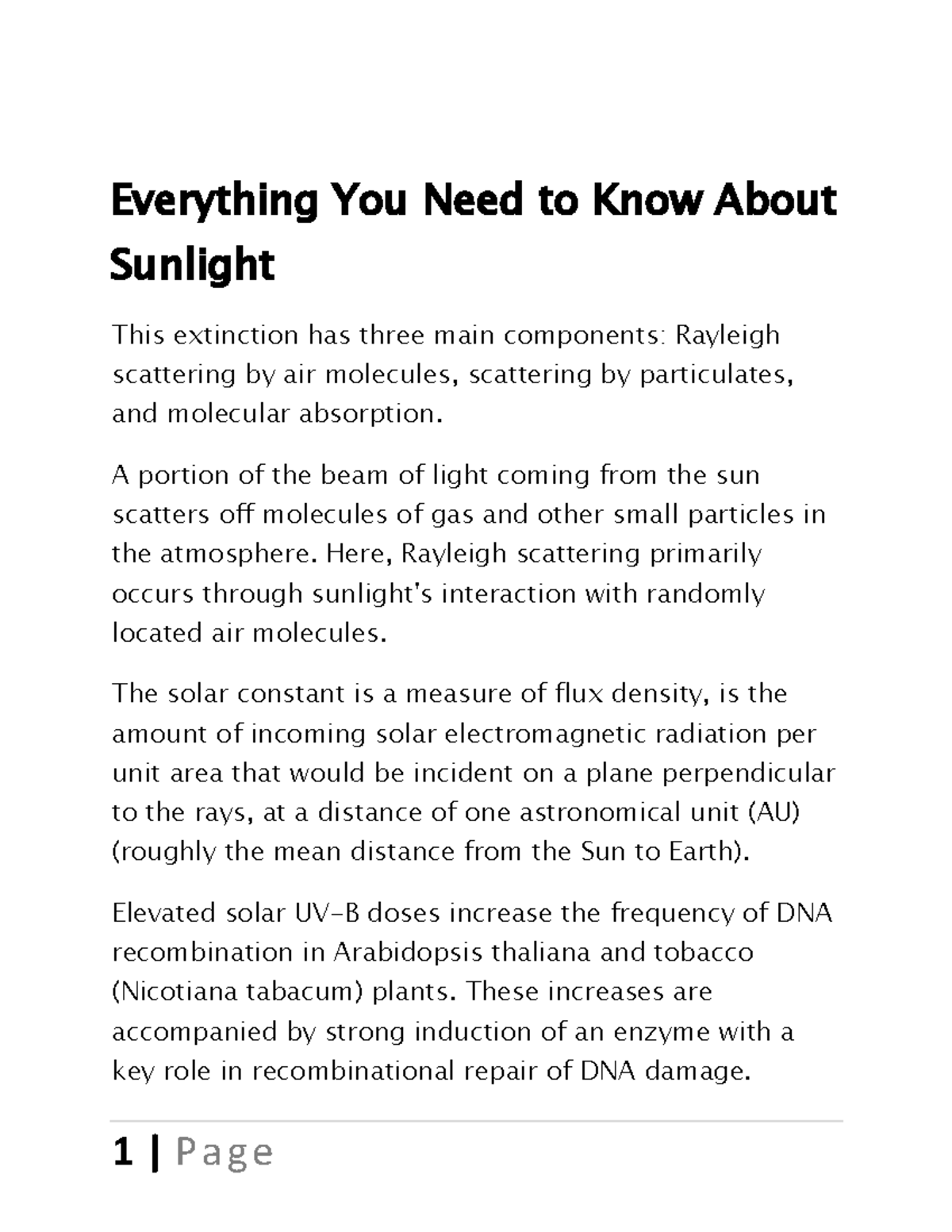 Everything You Need to Know About Sunlight - Everything You Need to ...