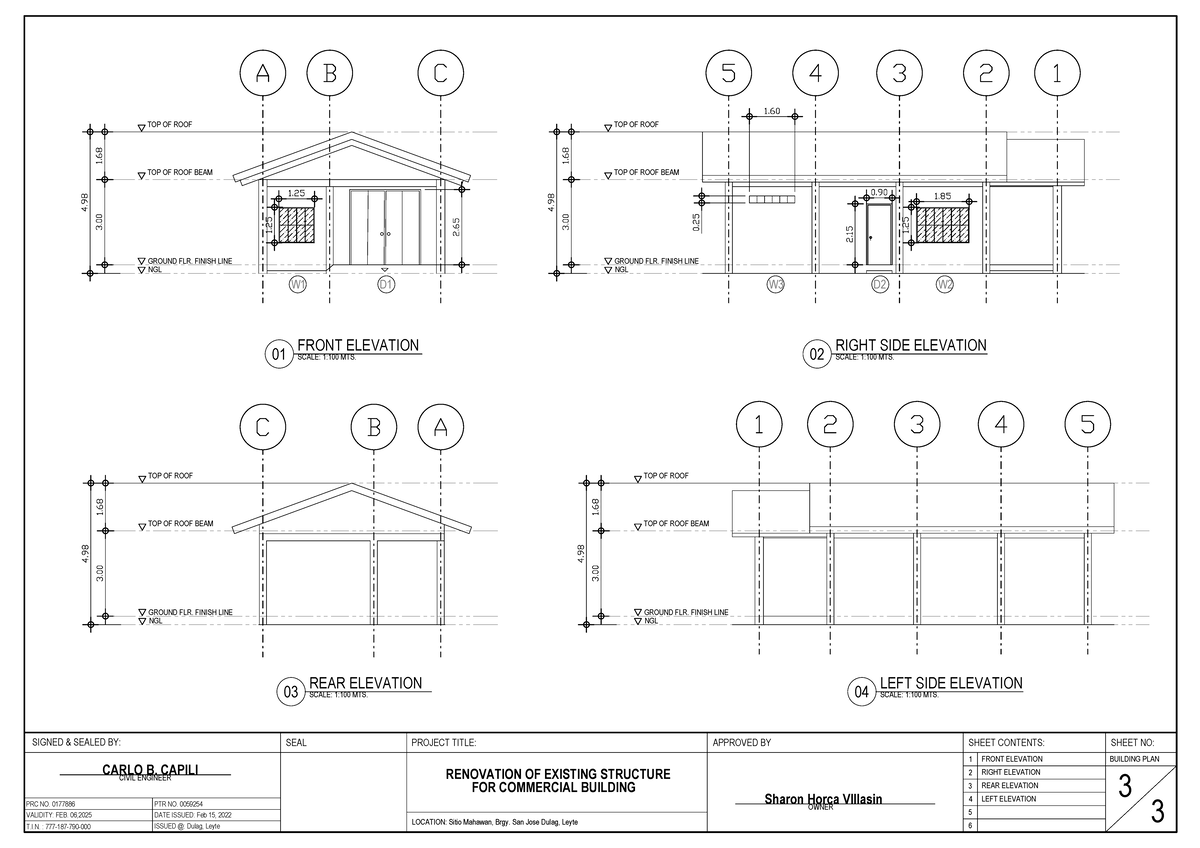 A3 - A3 Files - GROUND FLR. FINISH LINE NGL TOP OF ROOF BEAM TOP OF ...