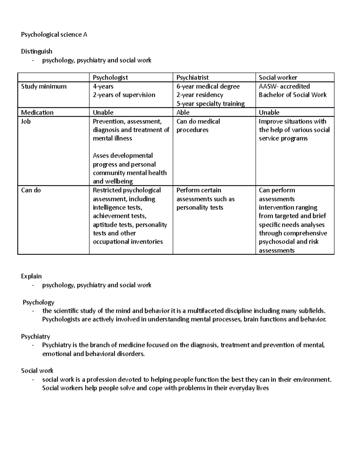 Psychological Science Brief Summary Module 1 - Psychological Science A ...