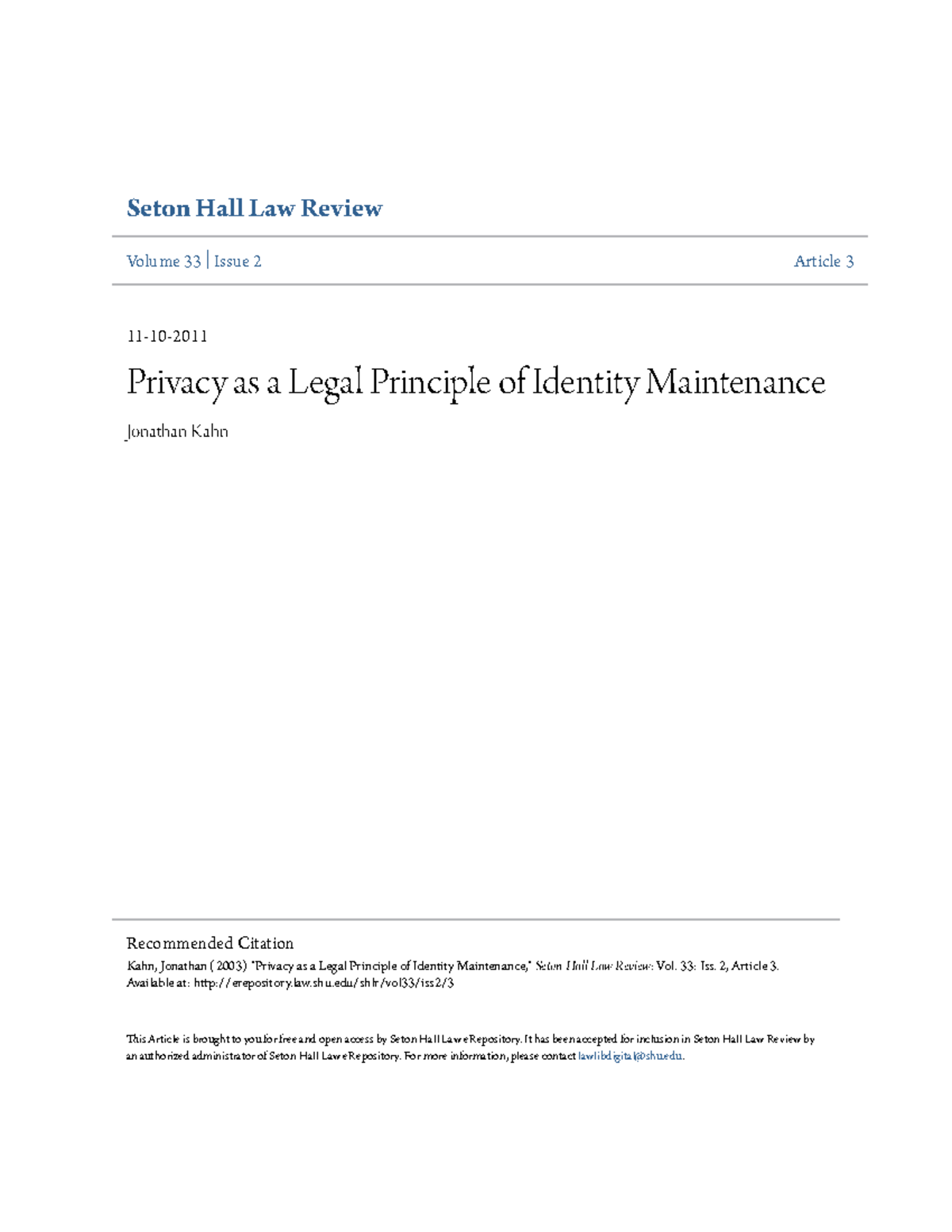 privacy-as-a-legal-principle-seton-hall-law-review-volume-33-issue