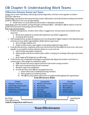 Organizational Behavior outline 1 - Organizational Behavior: Chapter 1 ...