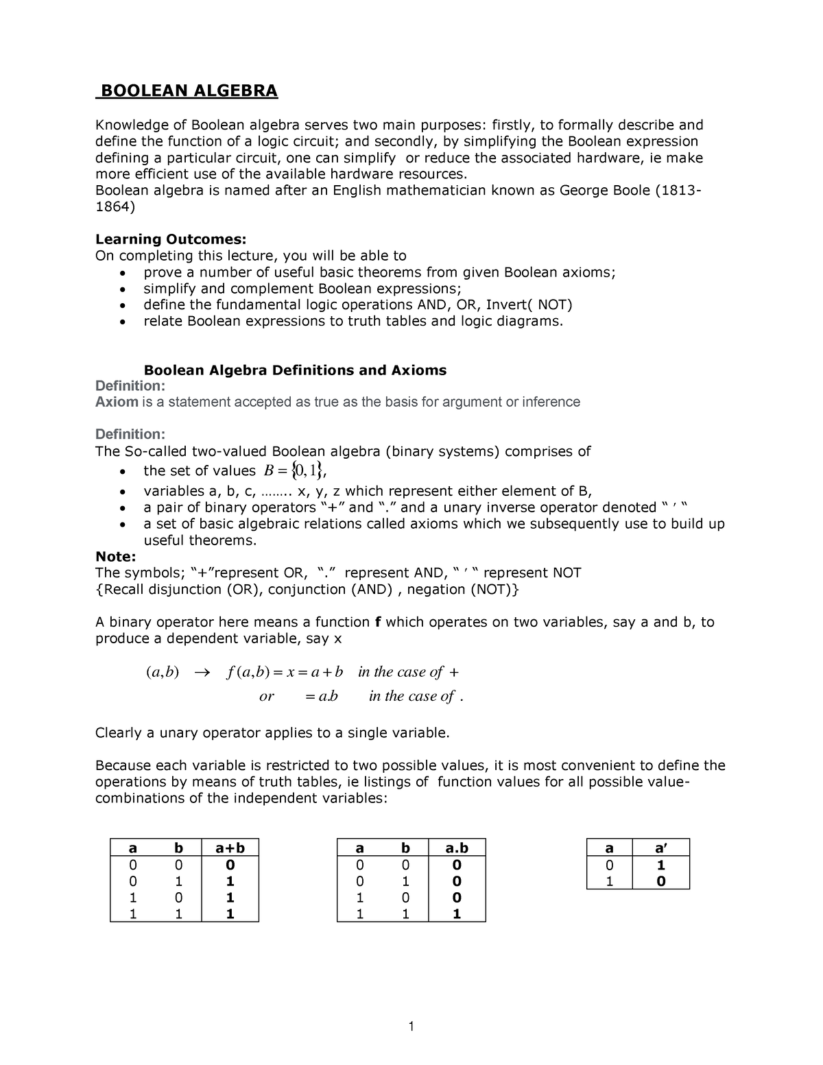 boolean-algebra-lecture-notes-boolean-algebra-knowledge-of-boolean