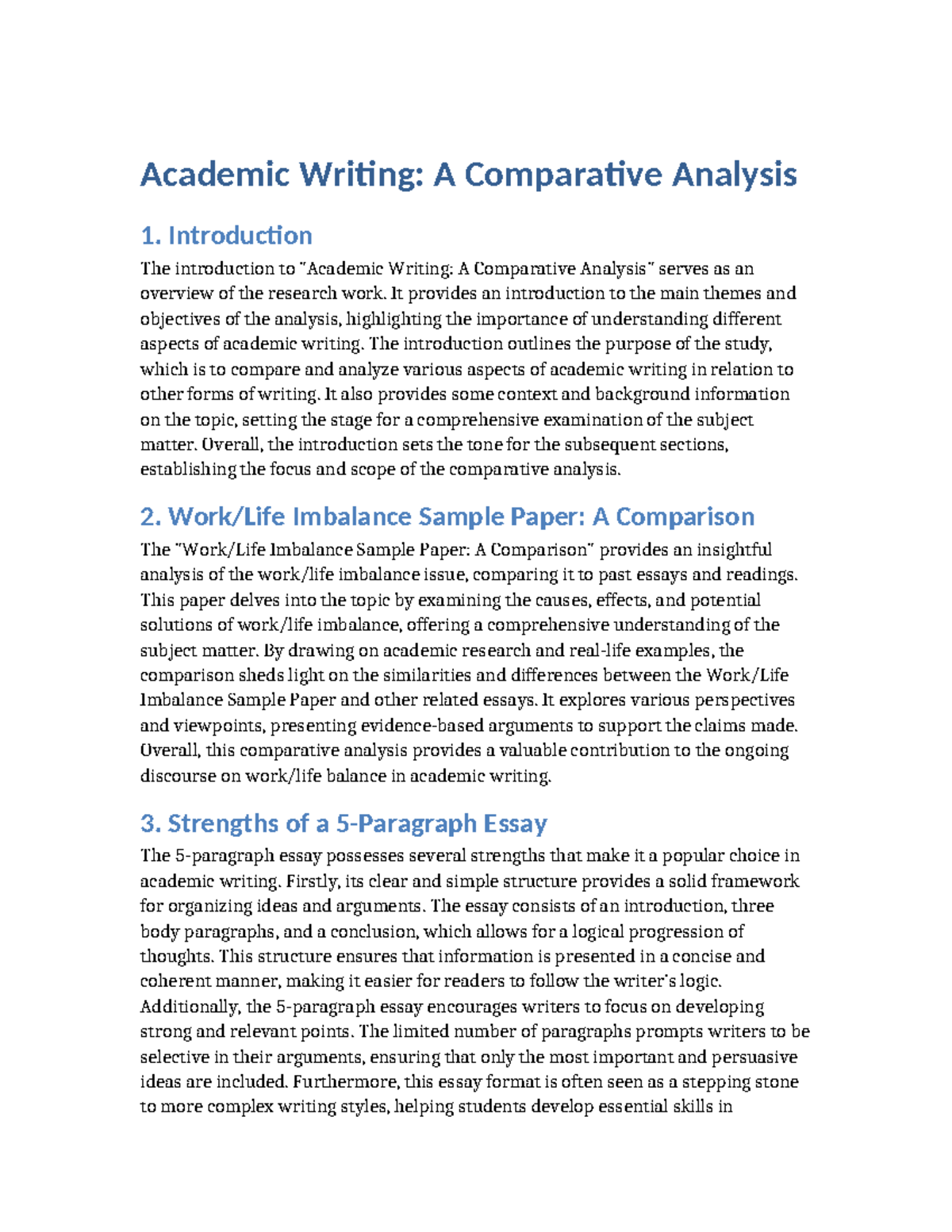 Writing A Comparative Analysis