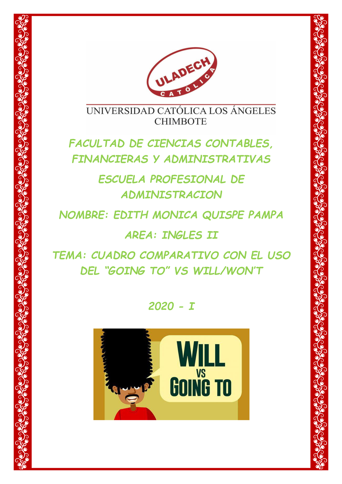 Cuadro Comparativo Will Y Going To - FACULTAD DE CIENCIAS CONTABLES ...