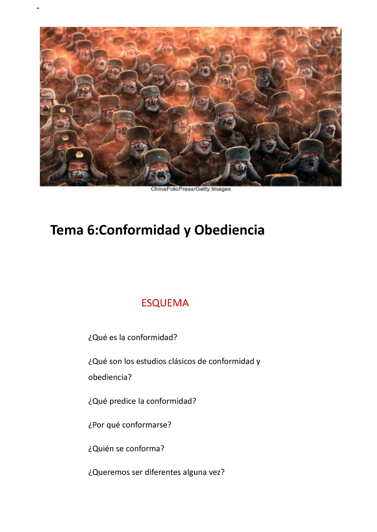 Obediencia Y Conformidad - Tema 6:Conformidad Y Obediencia ESQUEMA ¿Qué ...