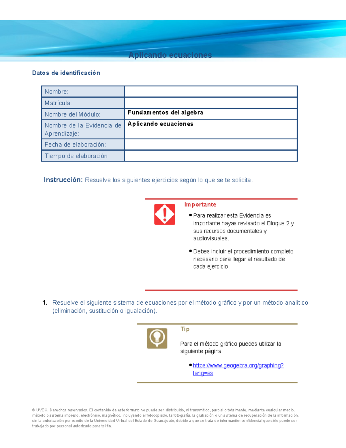 Fa EMS B2 EA2 Formato (2) - Aplicando Ecuaciones Datos De ...