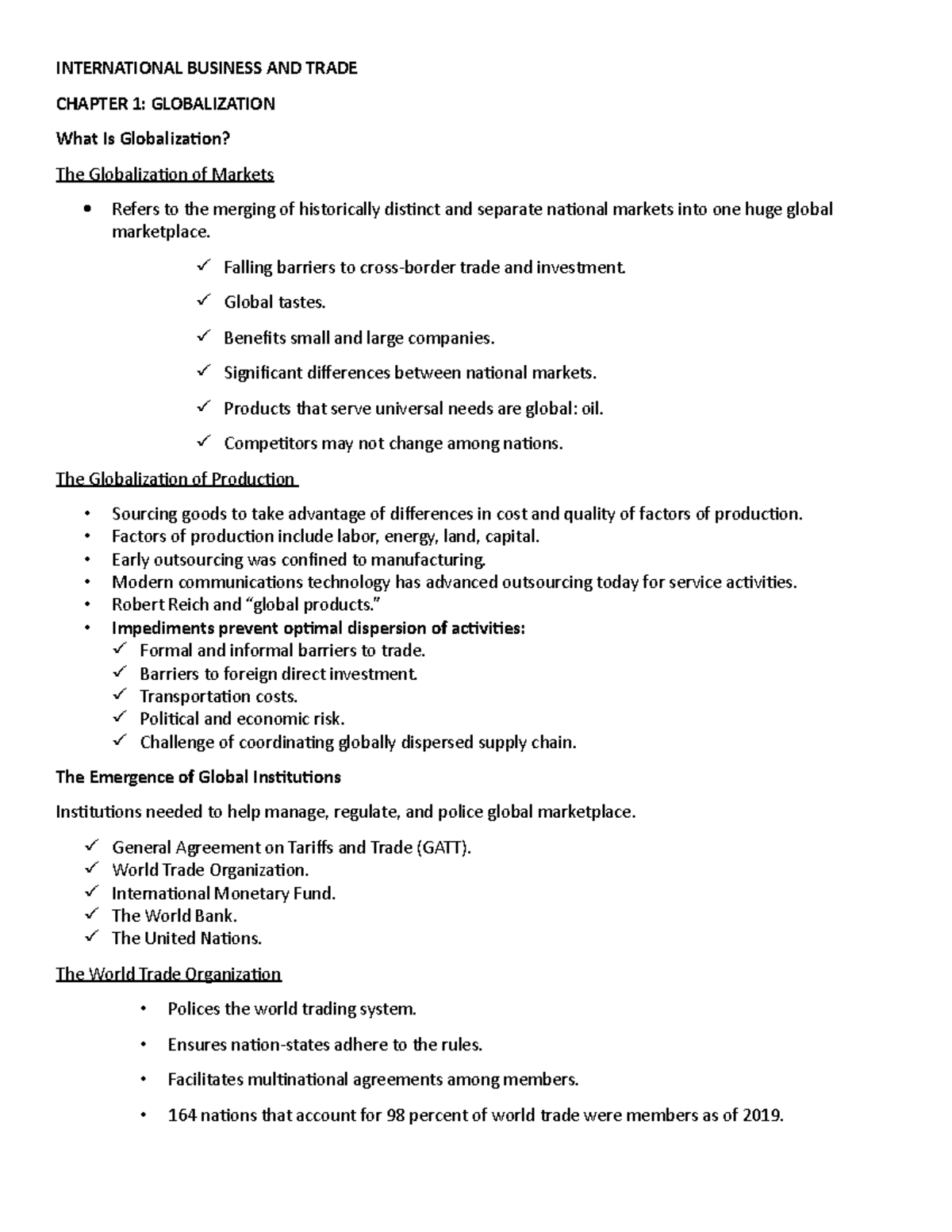 Chapter 1 to 4 reviewer - INTERNATIONAL BUSINESS AND TRADE CHAPTER 1 ...