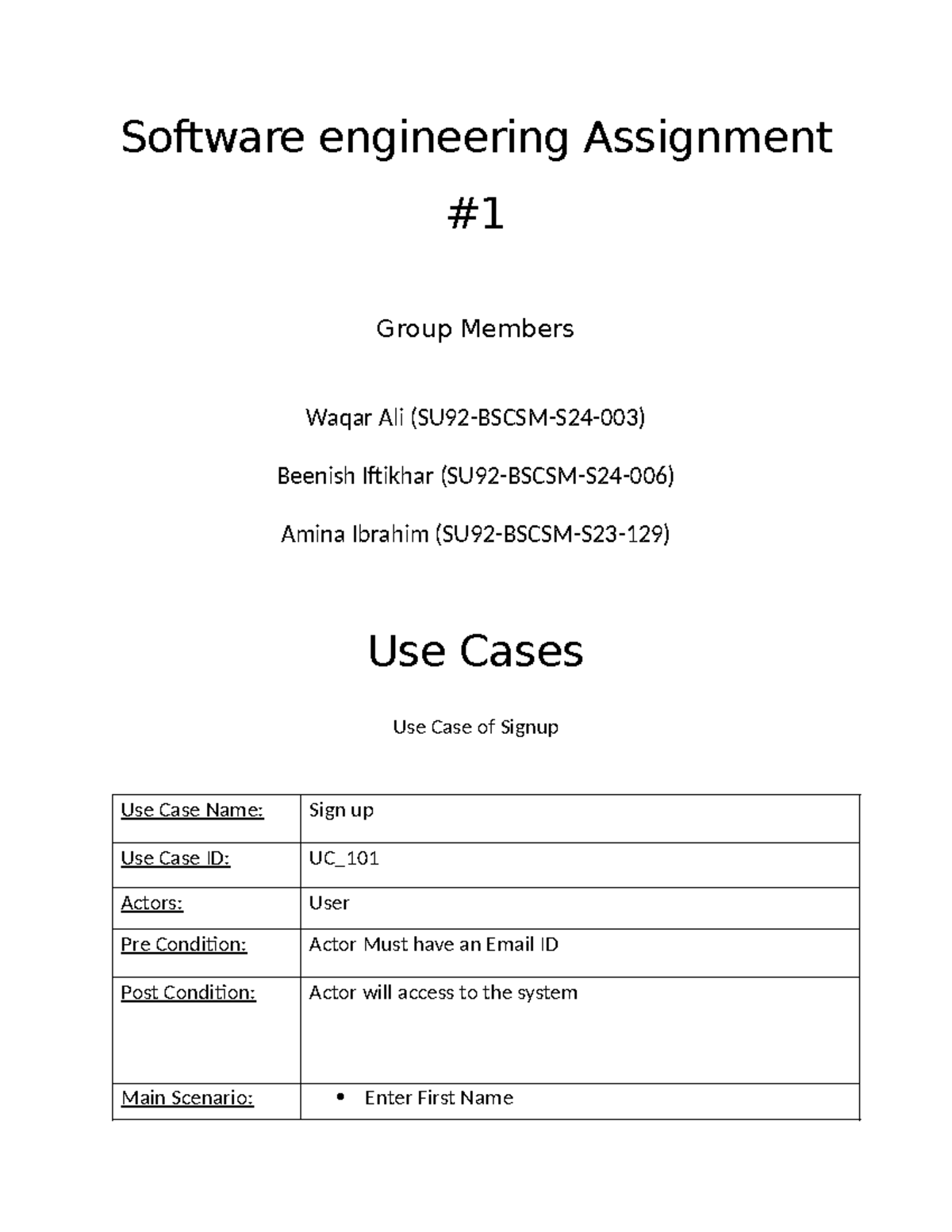 Assignment 2 SE - jkm, oik sdfv - Software engineering Assignment Group ...