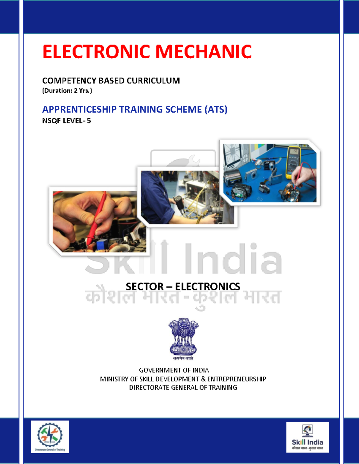 ATSElectronic MechanicNSQF5 COMPETENCY BASED CURRICULUM (Duration