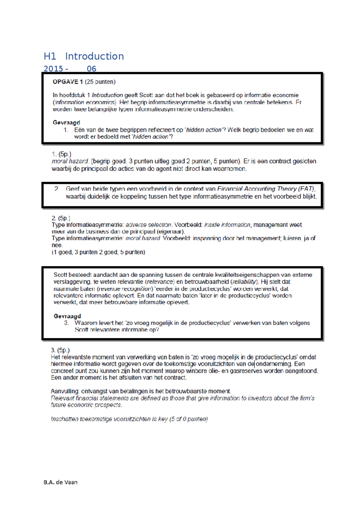 Financial Accounting Theory Overzicht Tentamenvragen Nyenrode - H1 ...