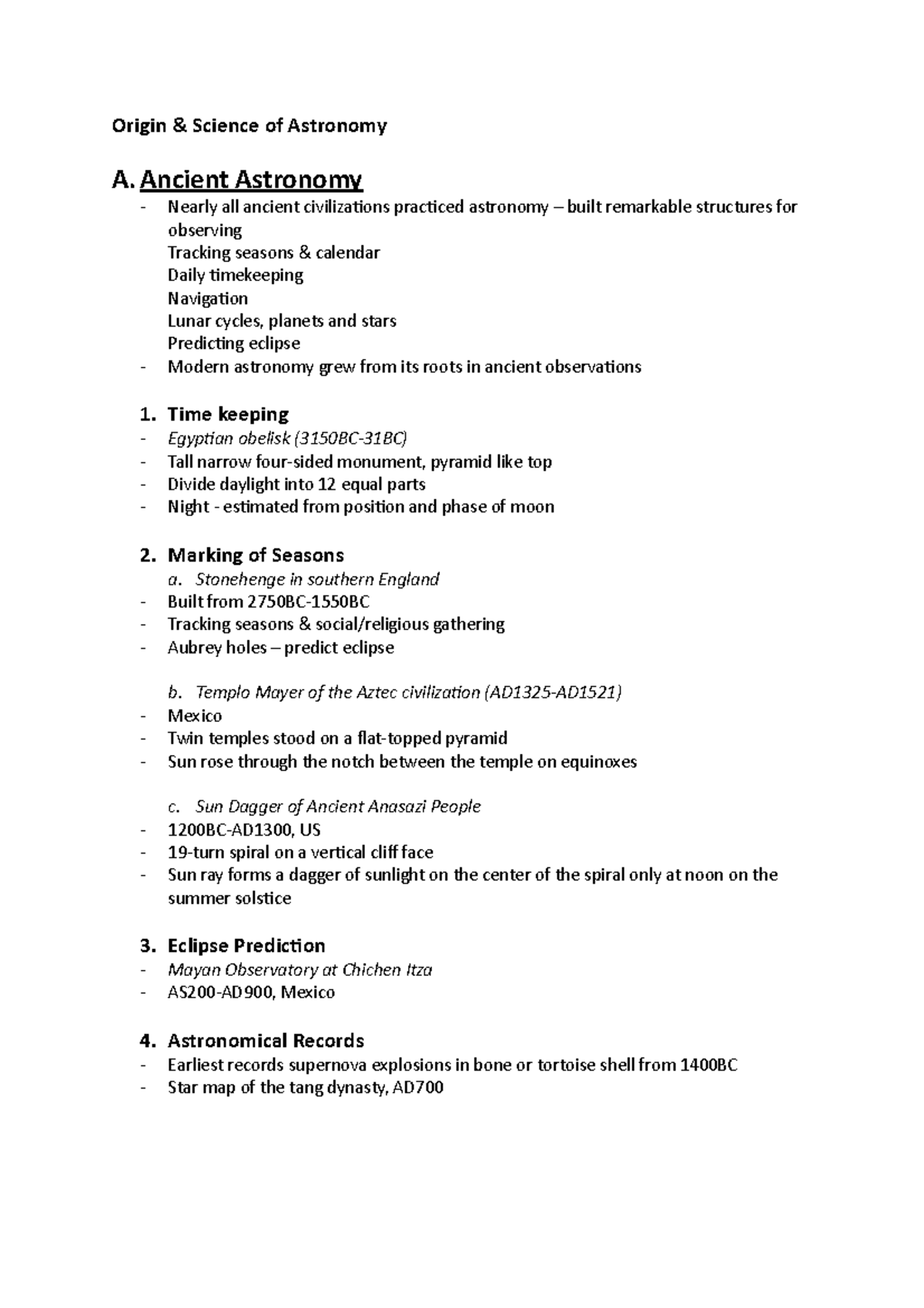 Origin & Science of Astro - Origin & Science of Astronomy A Astronomy ...