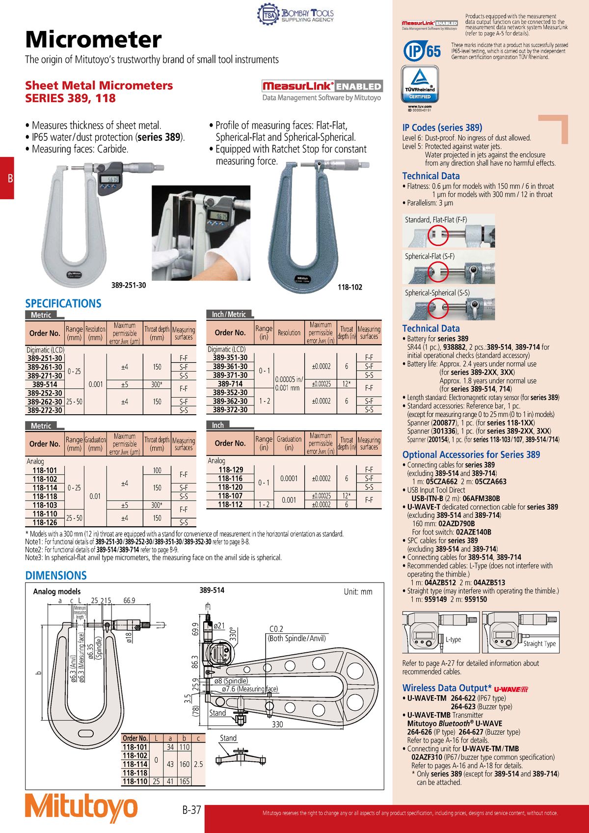 Mitutoyo-Micrometer-Catalogue - B- B Mitutoyo Reserves The Right To ...