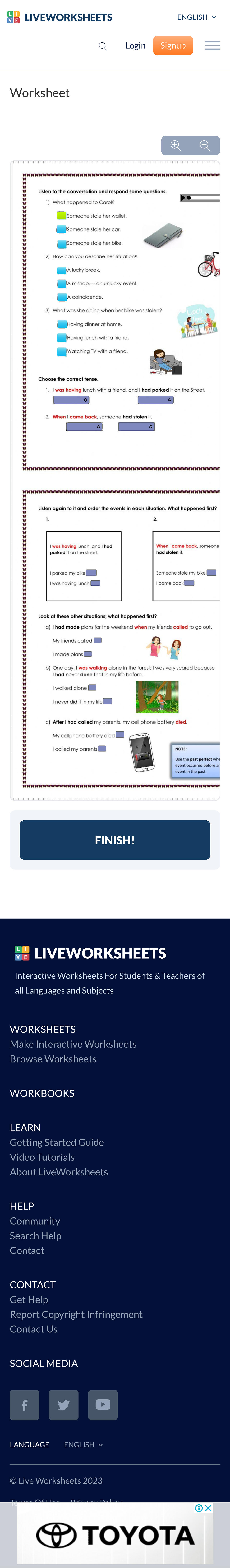 Worksheet Live Worksheets - Worksheet FINISH! LIVEWORKSHEETS ...