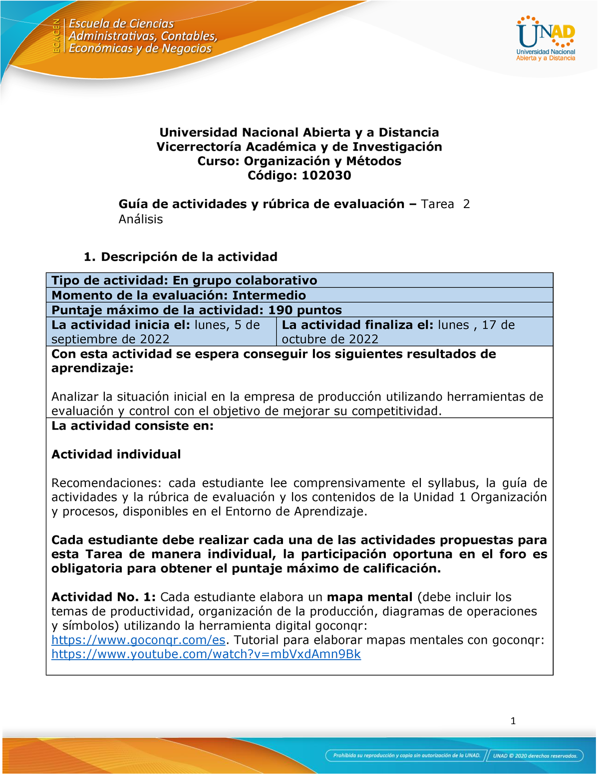 Guía de actividades y rúbrica de evaluación - Tarea 2 - Análisis -  Universidad Nacional Abierta y a - Studocu