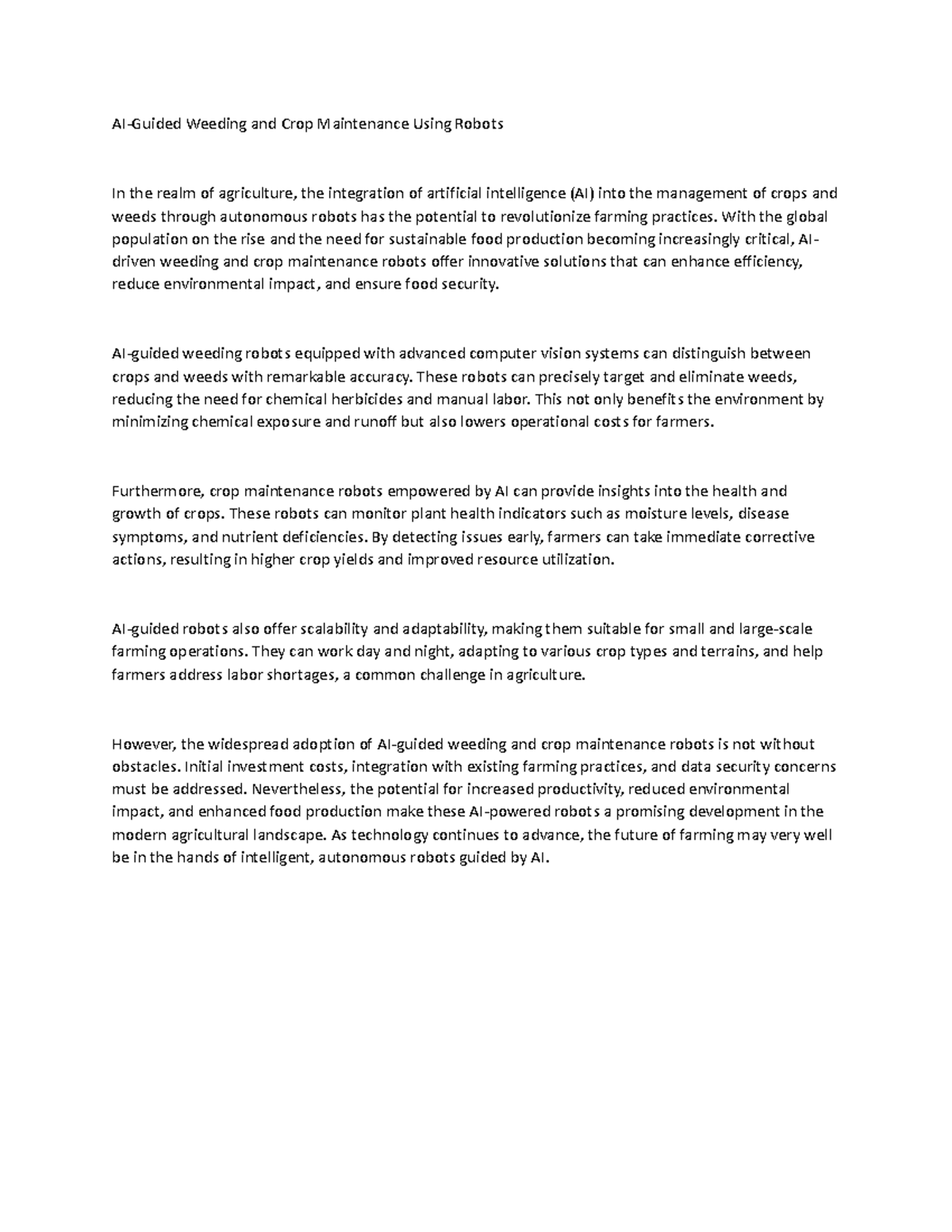 AI41 - Artificial Intelligence (AI) has emerged as a transformative ...
