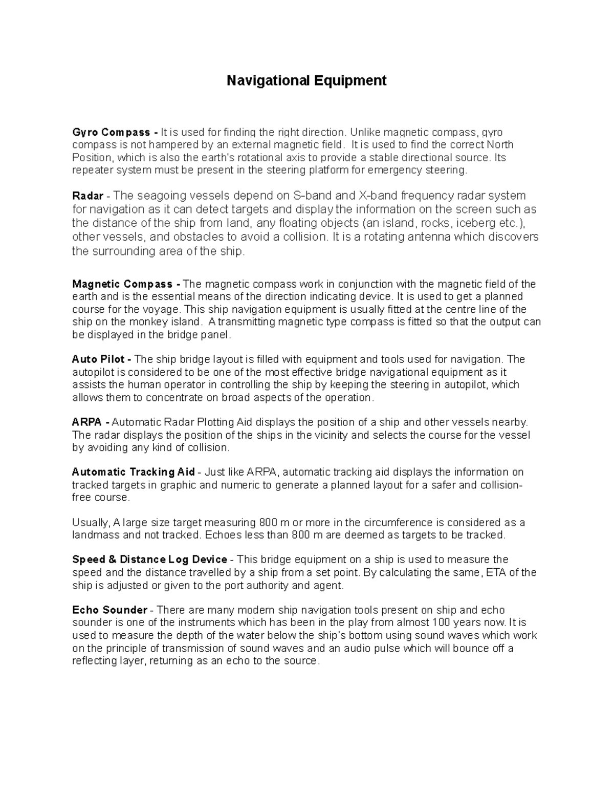 Navigational Equipment - Navigational Equipment Gyro Compass - It is ...