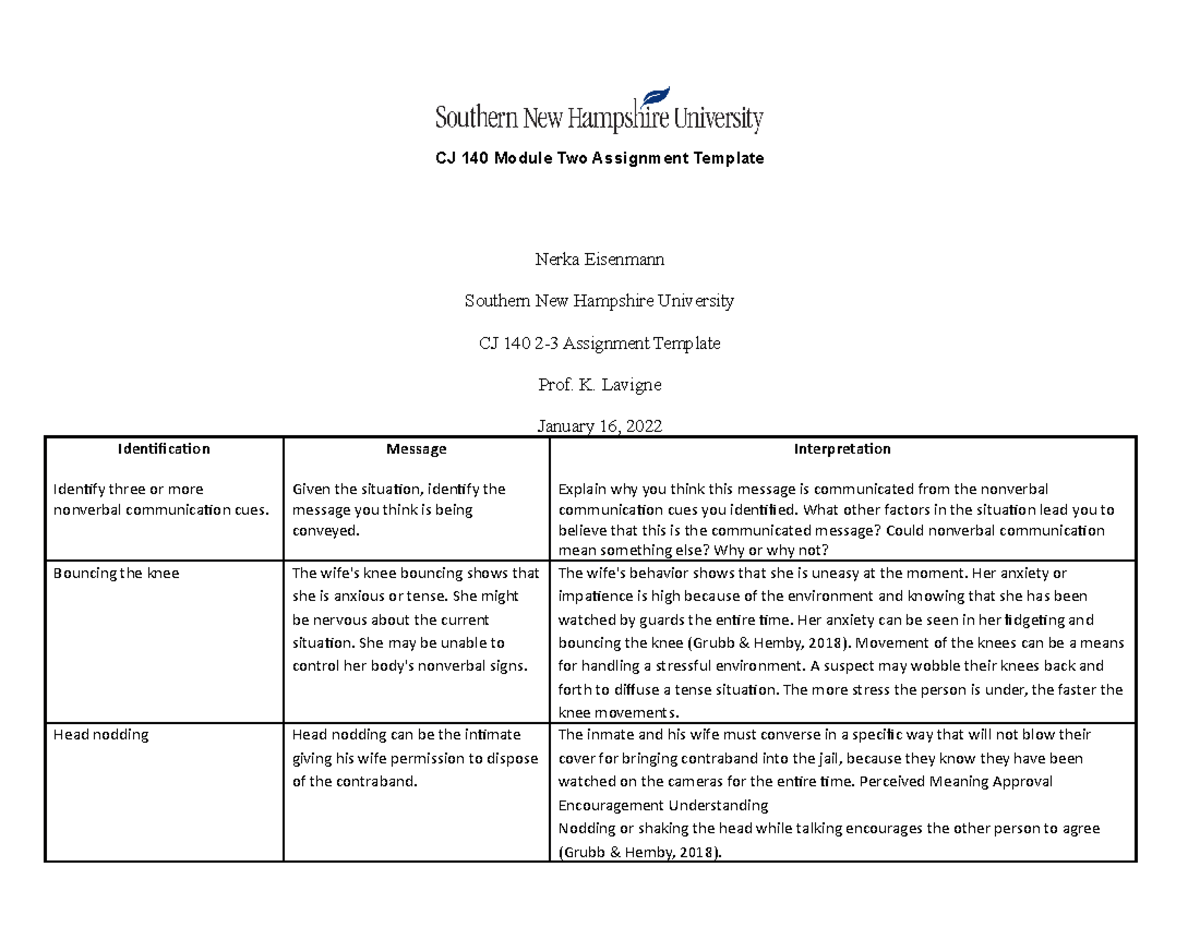 CJ 140 Module Two Assignment Template 1-16-2022 - CJ 140 Module Two ...