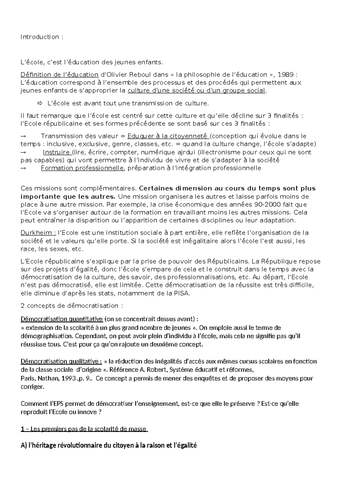 CM1 Histoire - Introduction : L’école, c’est l’éducation des jeunes ...