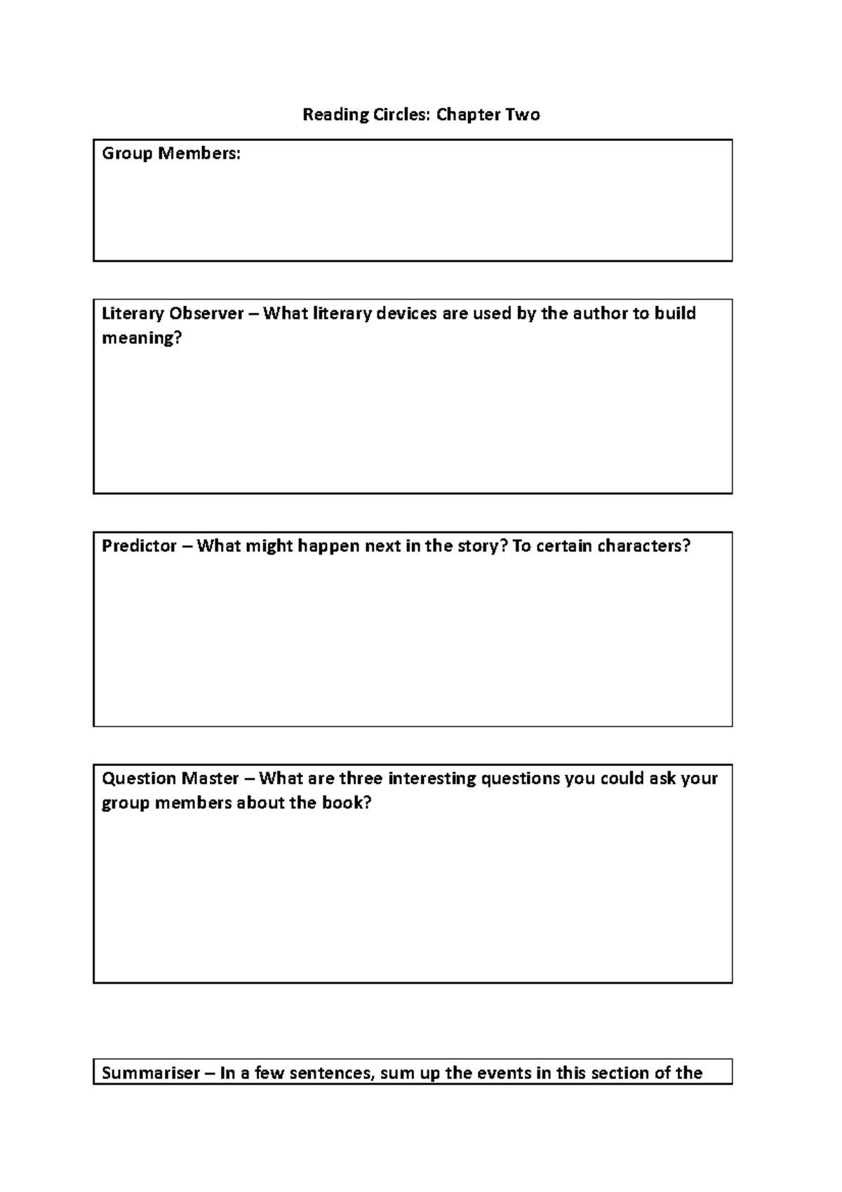 Lesson+11+-+Chapter+2+Reading - Reading Circles: Chapter Two Group ...