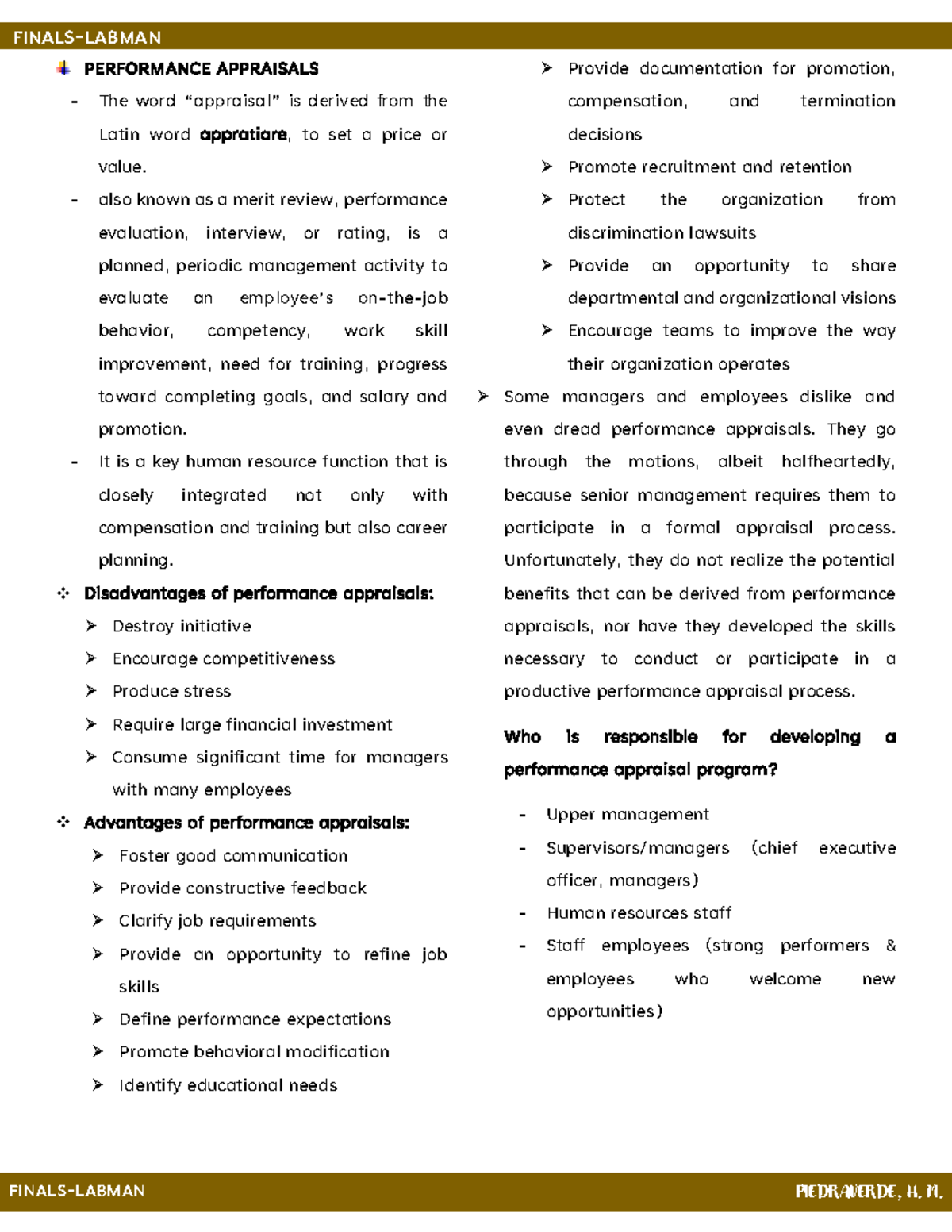 Labman- Final - notes study well - FINALS-LABMAN PIEDRAVERDE, H. M ...