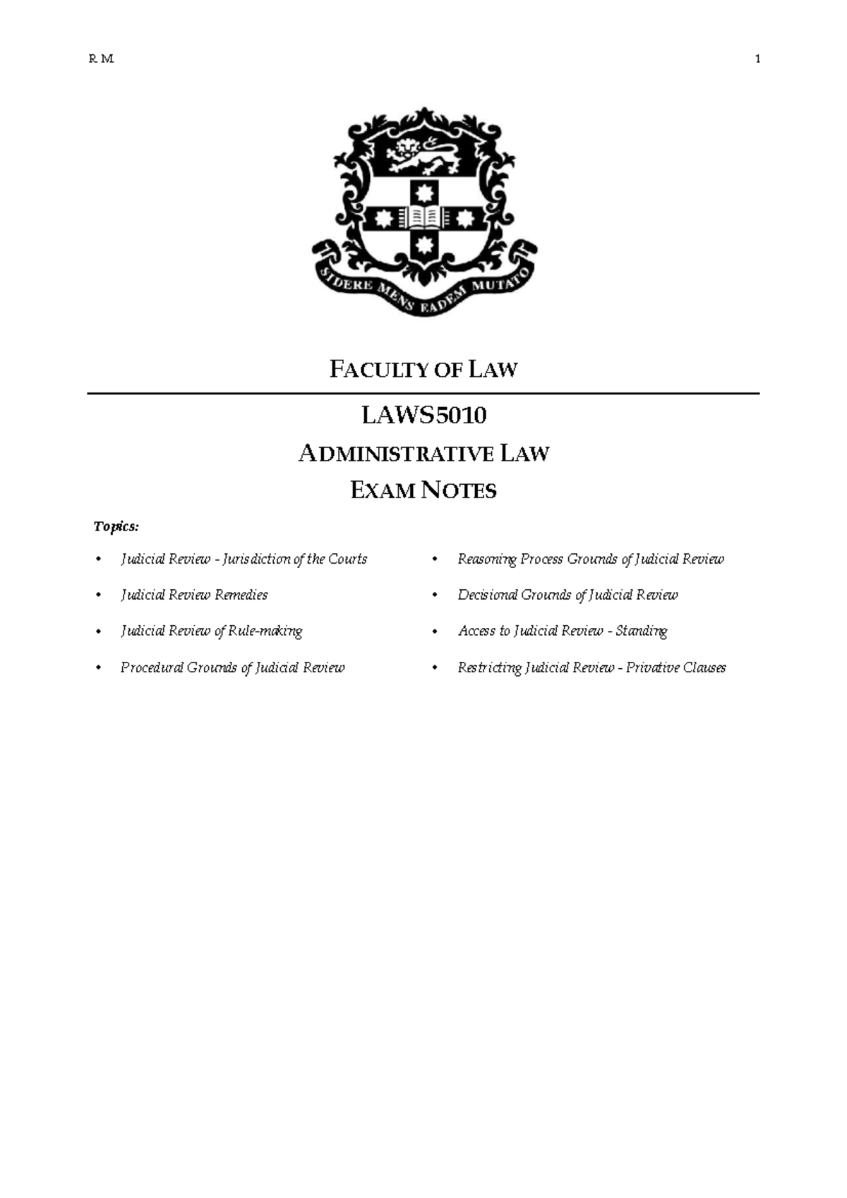 administrative-law-exam-notes-r-m-1-faculty-of-law-laws5010