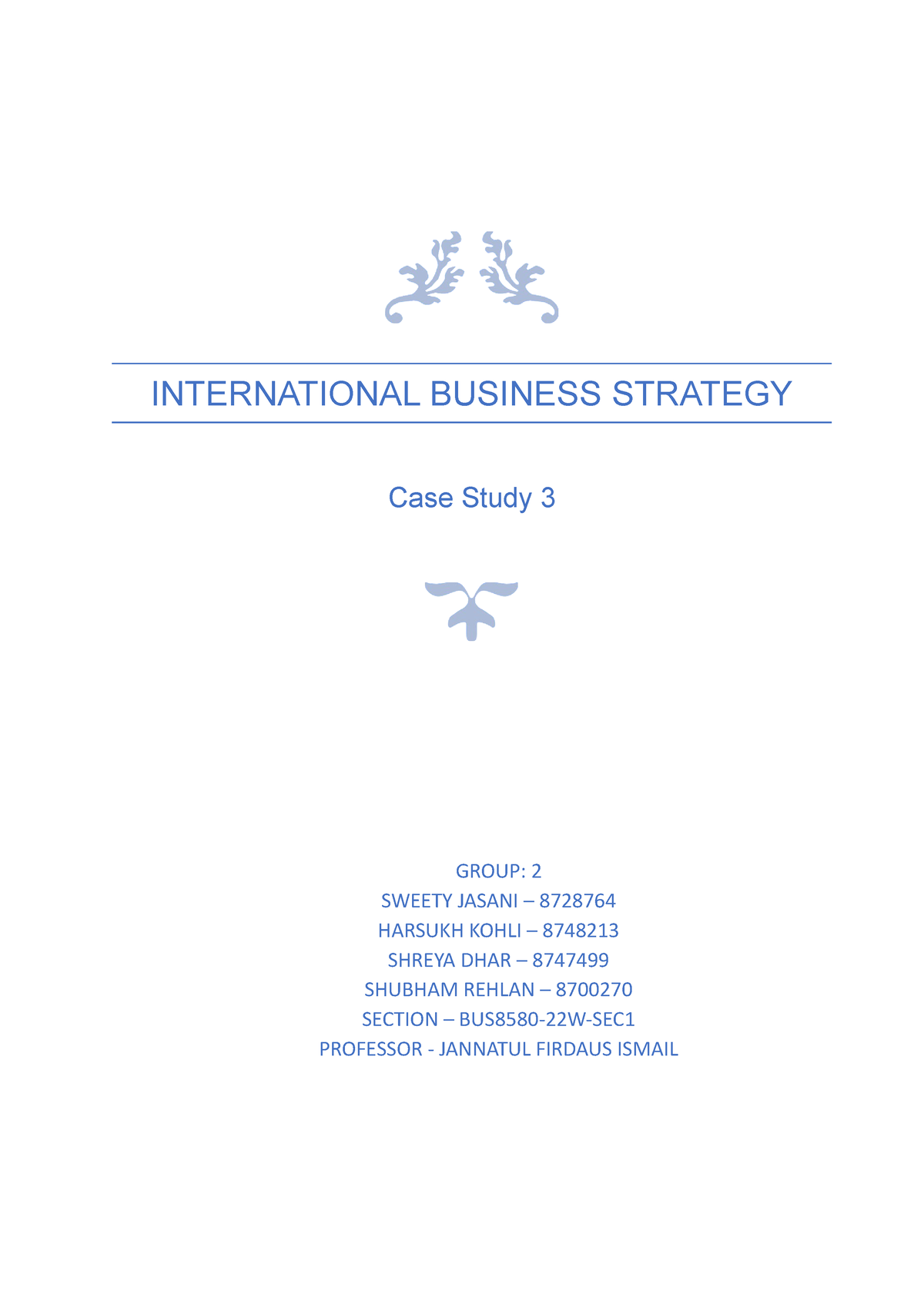 international business strategy case study