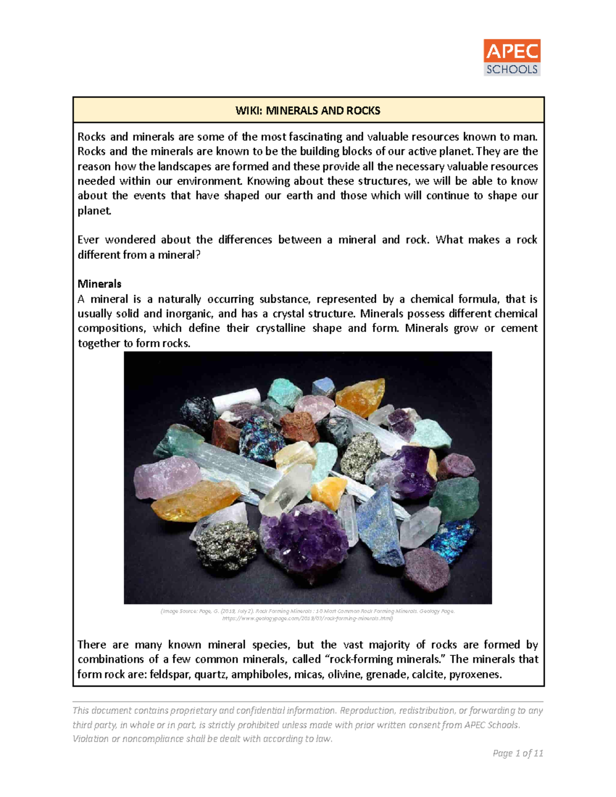 WIKI -Minerals-and-Rocks - WIKI: MINERALS AND ROCKS Rocks and minerals ...