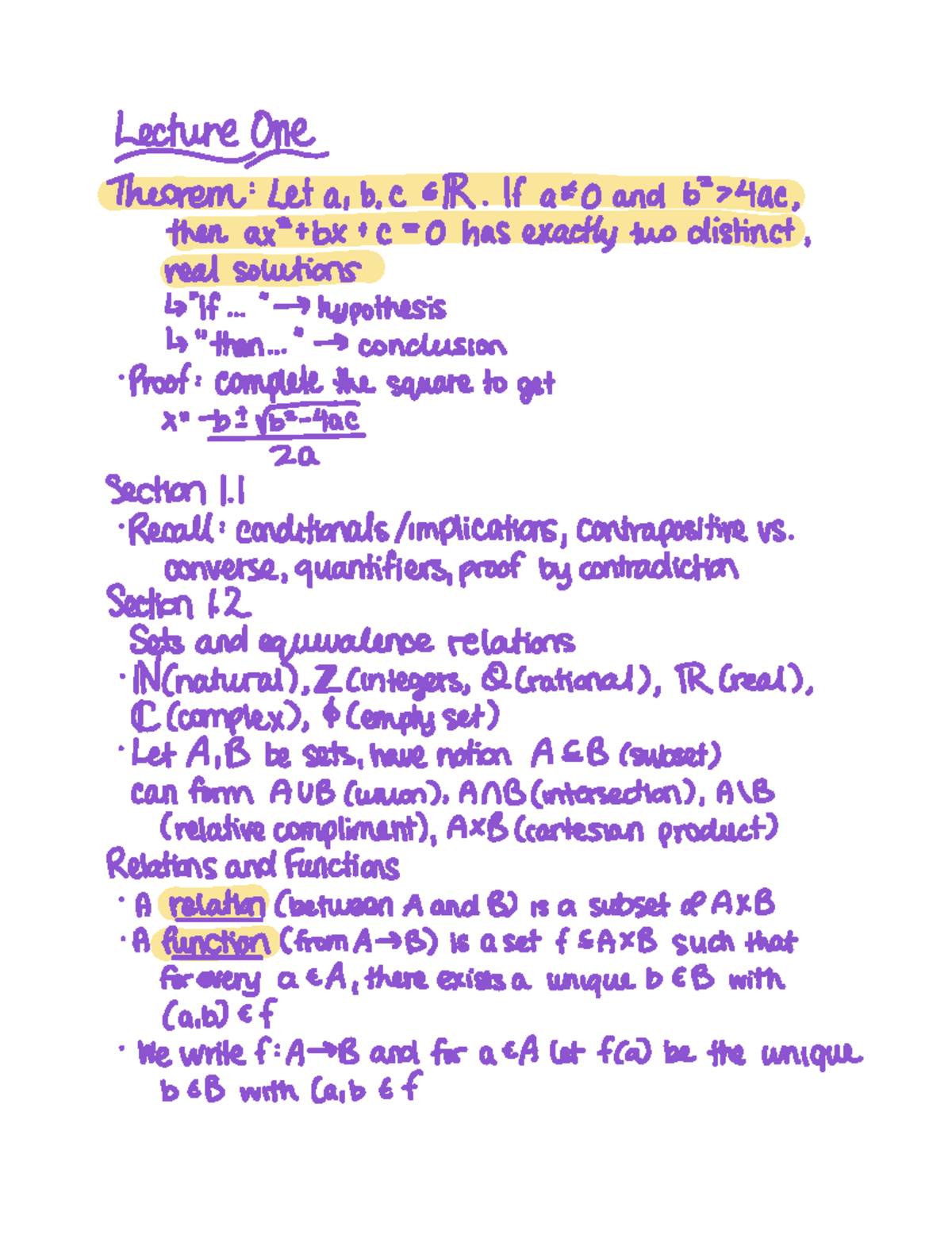 Abstract Algebra Lecture 1 - Learnt Theorem Let A B C E IR If A O And B ...