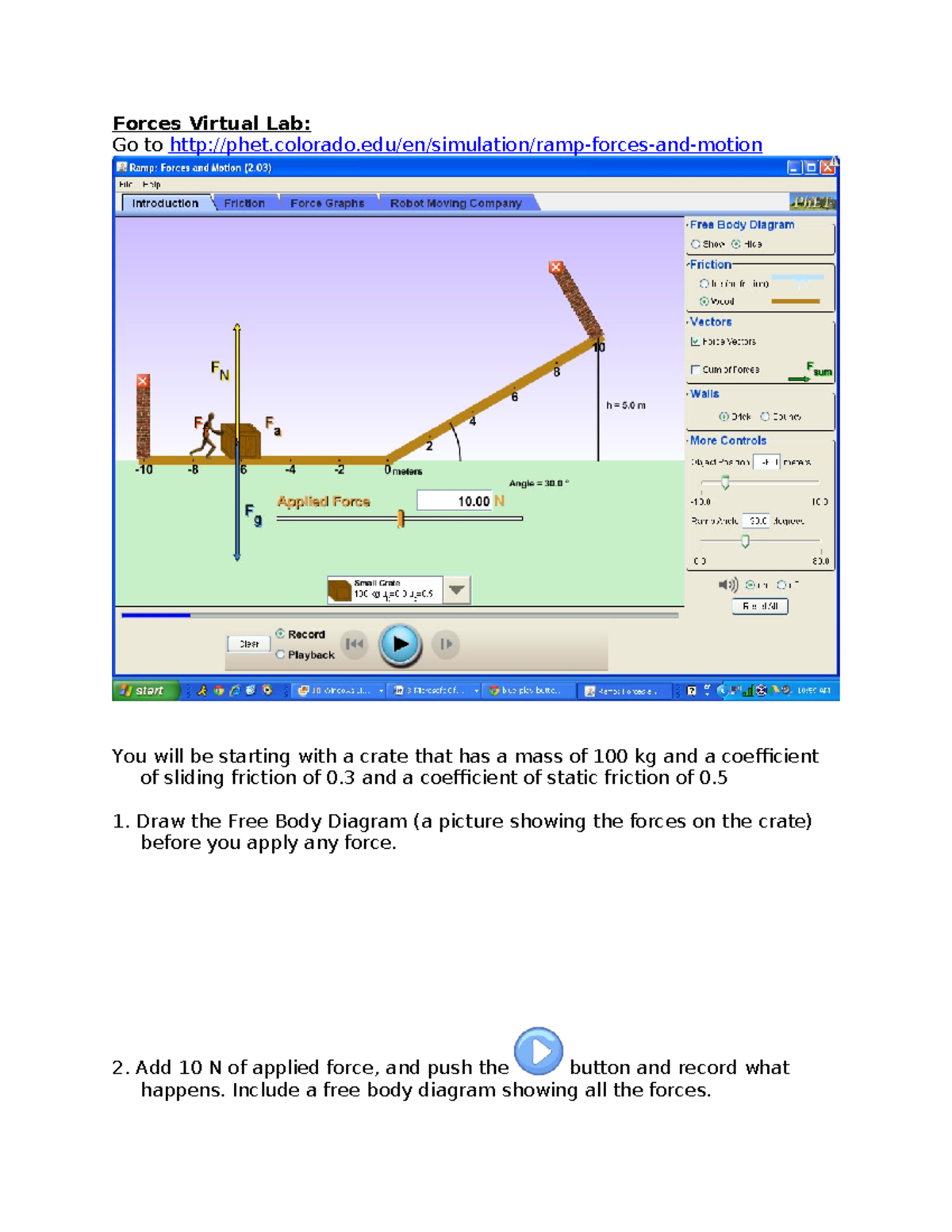 Forces Virtual Lab Phet ramp forces and motion - Forces Virtual Lab: Go ...