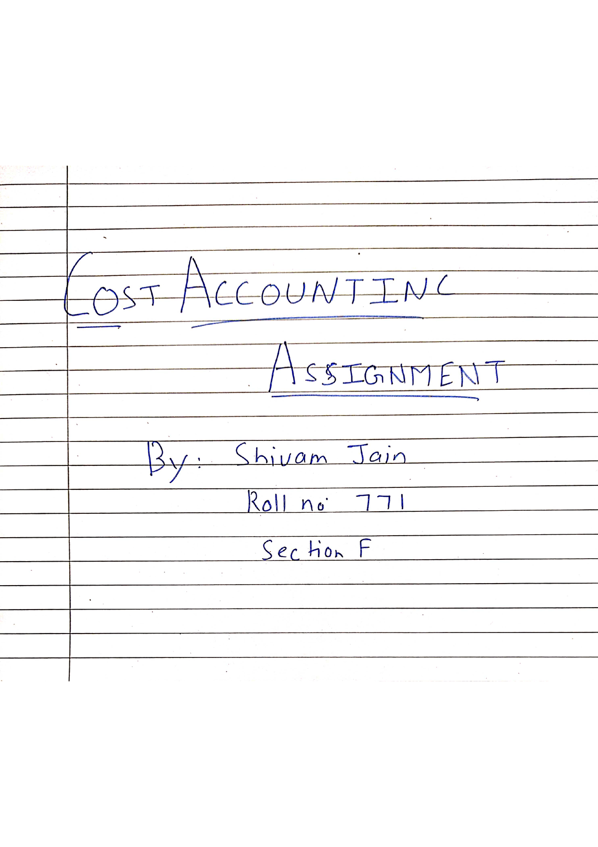 cost-accounting-assignment-bcom-hons-delhi-university-studocu