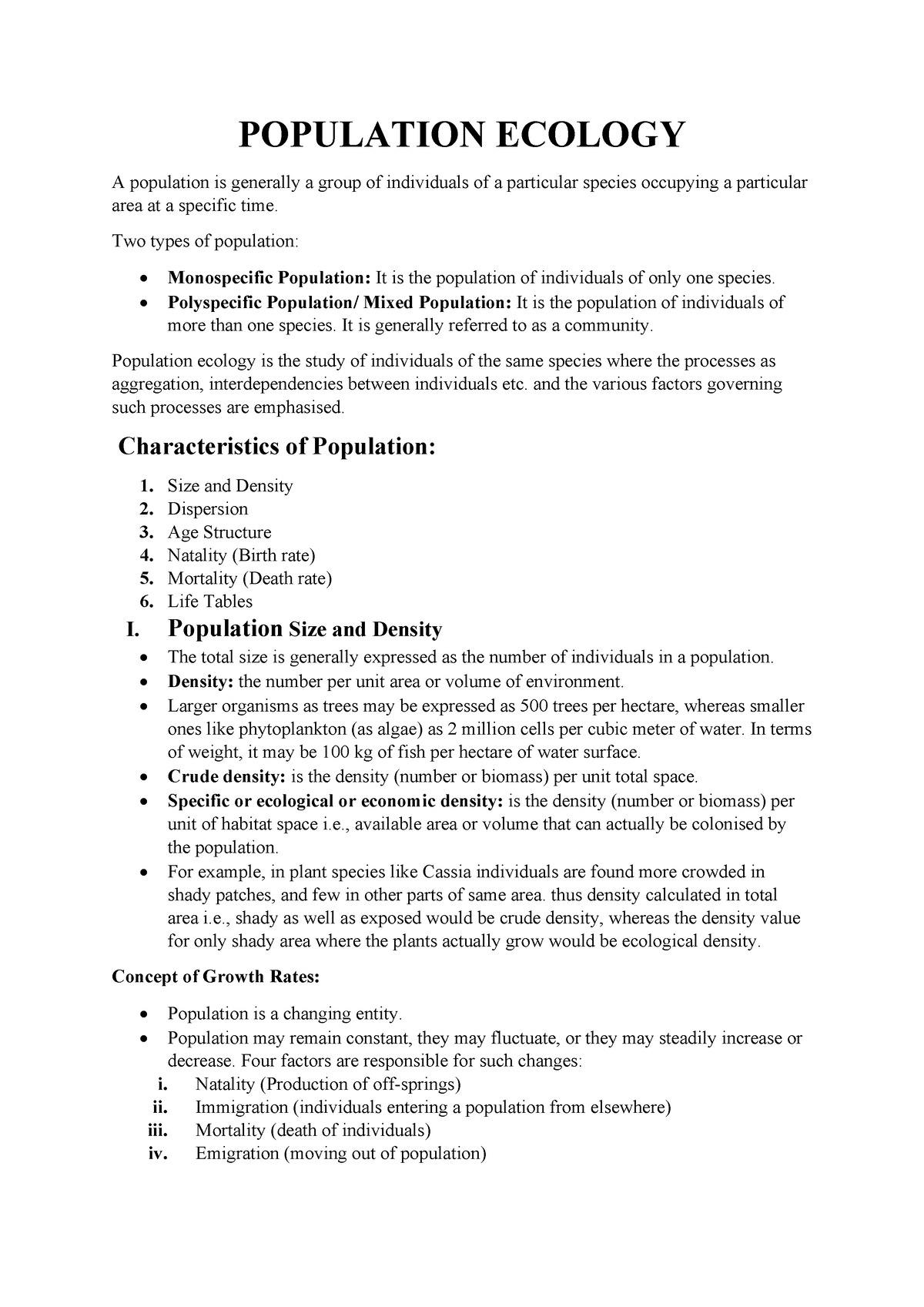 EVS 5Environmental Studies (AECC I) Semister 1.bcom - POPULATION ...