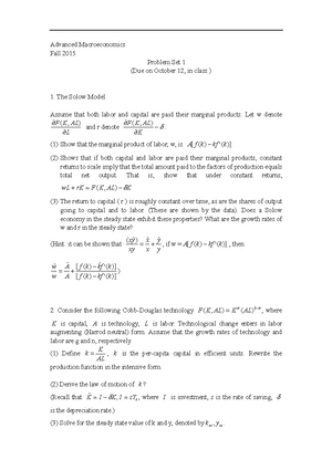Problem Set 2 with Answers 2015 - Advanced Macroeconomics Fall 2015 ...