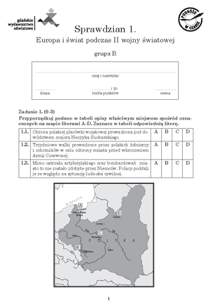 Test - wersja B - sprawdzian z historii - Klasa 5 Test 2 Wersja B NOWY ...