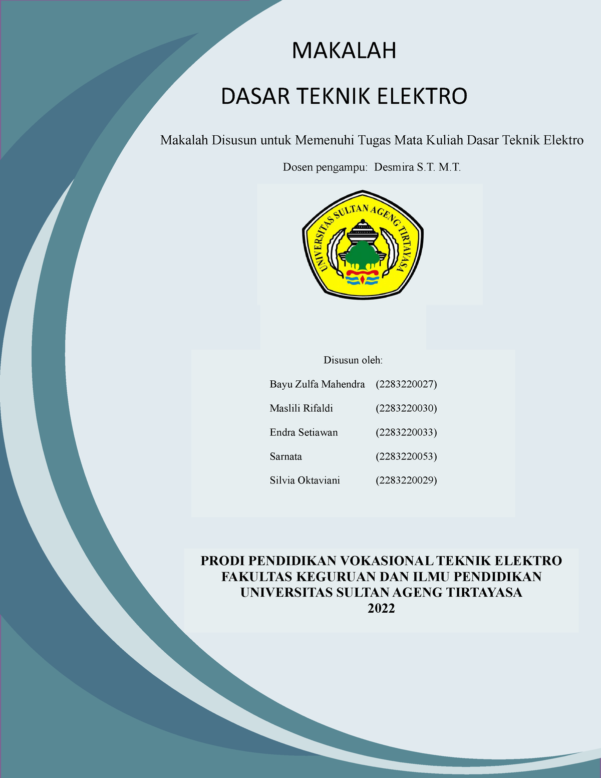 Makalah DTE Kelompok 1 B - MAKALAH DASAR TEKNIK ELEKTRO Makalah Disusun ...