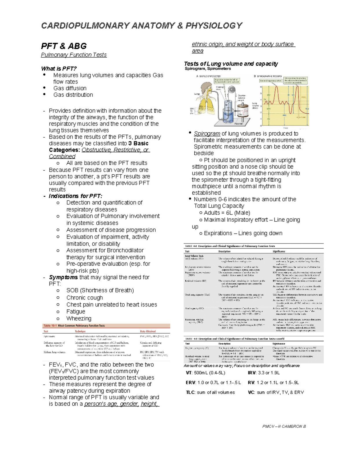 PFT & ABG analysis - PFT & ABG Pulmonary Function Tests What is PFT ...