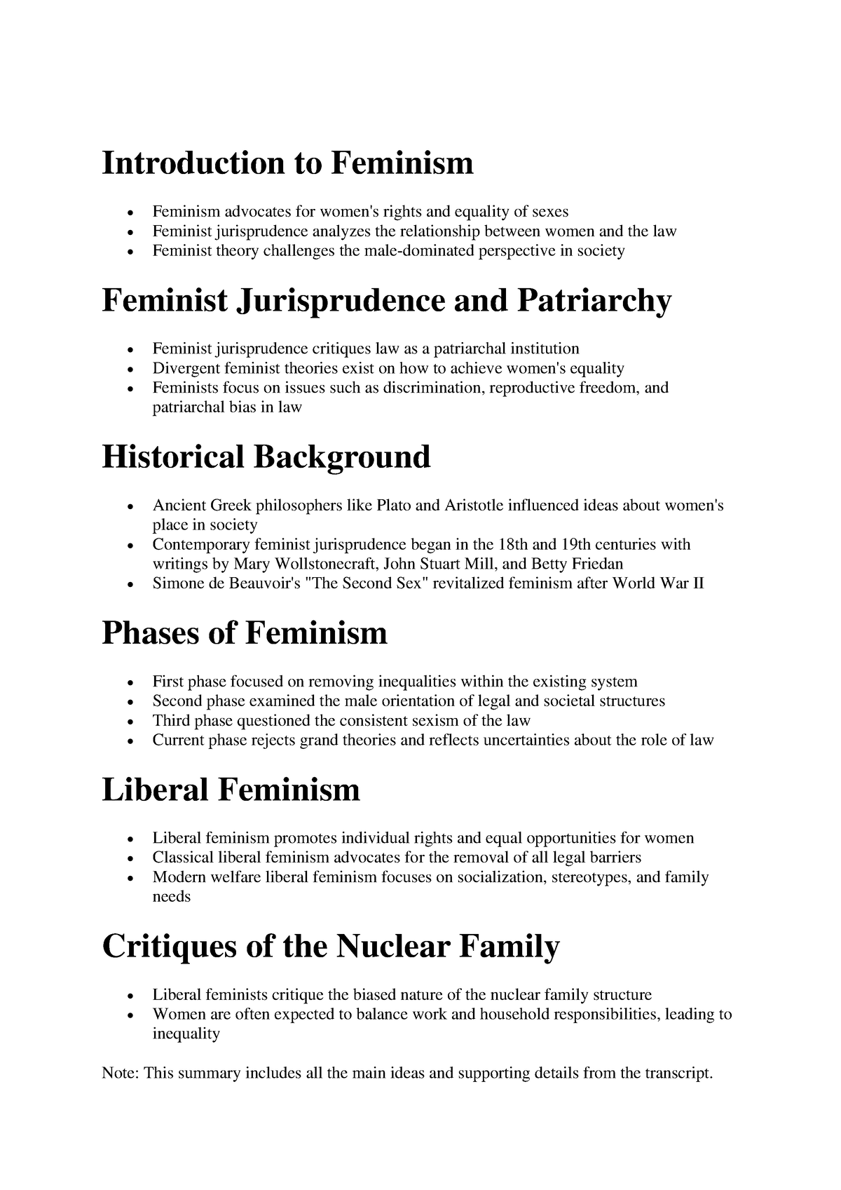 introduction to feminism essay