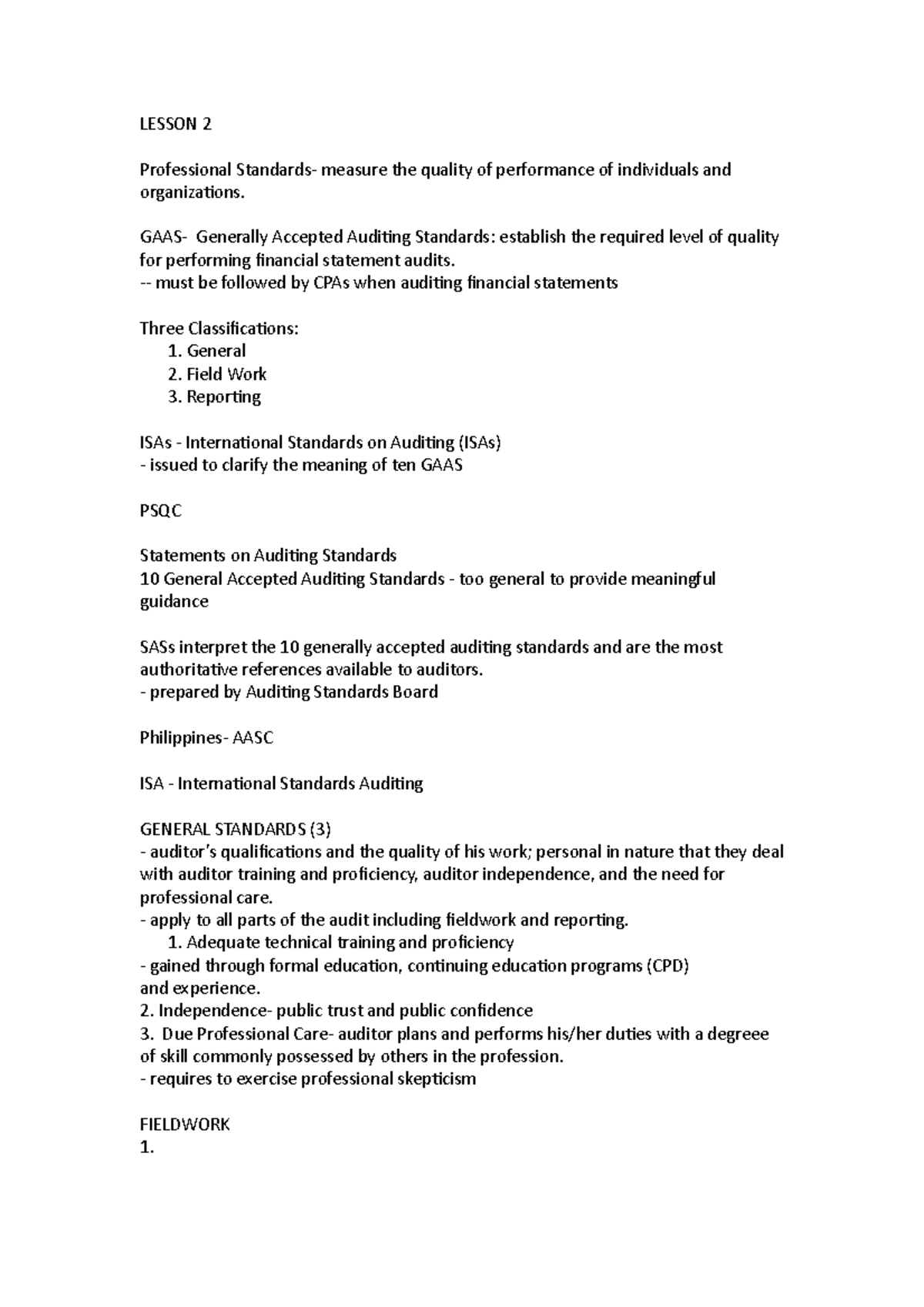 Chapter 2- Fundamental Principles in Auditing - LESSON 2 Professional ...