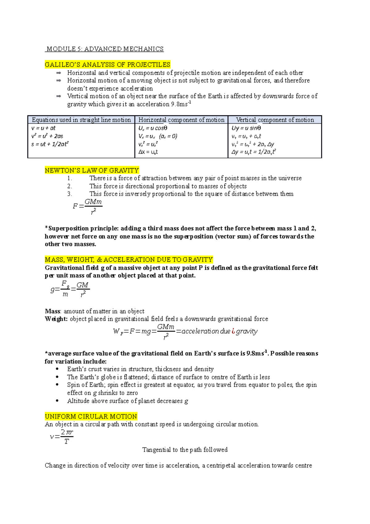 Module 5 Physics Notes Studocu