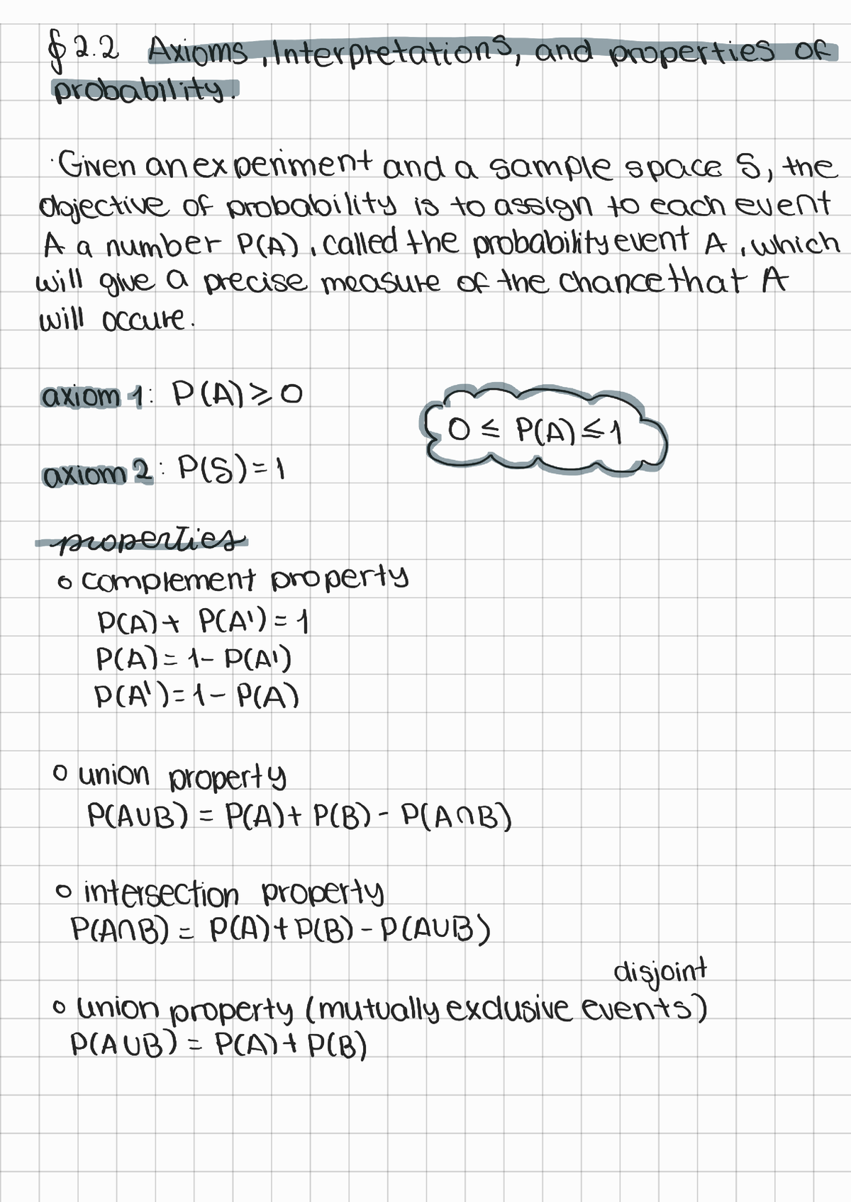 Axioms, Interpretations, And Properties Of Probability - MT 4331 - Studocu