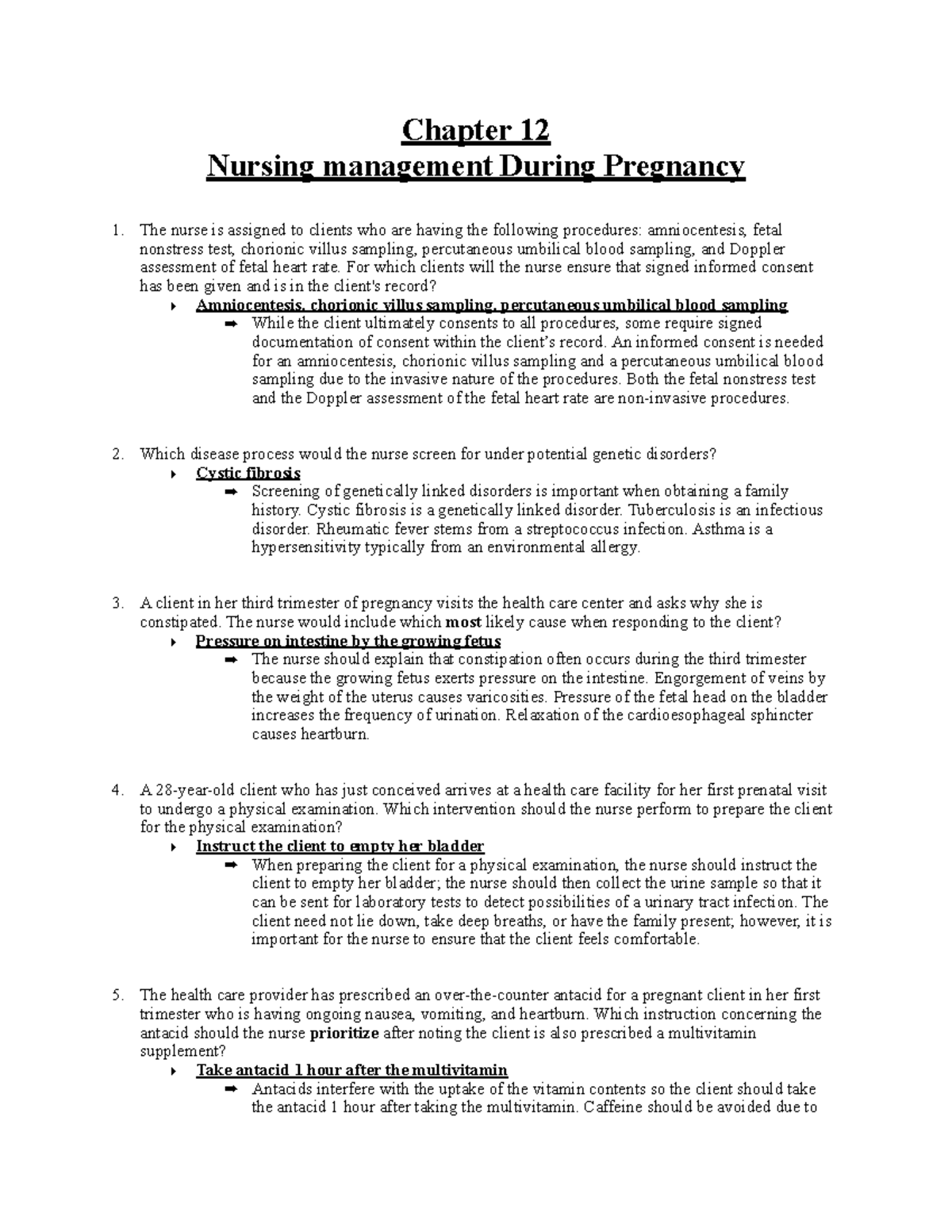 Chapter 12. Nursing Management During Pregnancy - For Which Clients ...