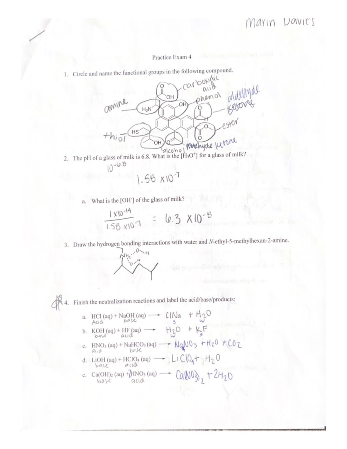 Practice Exam 4 - CHEM 101 - Studocu
